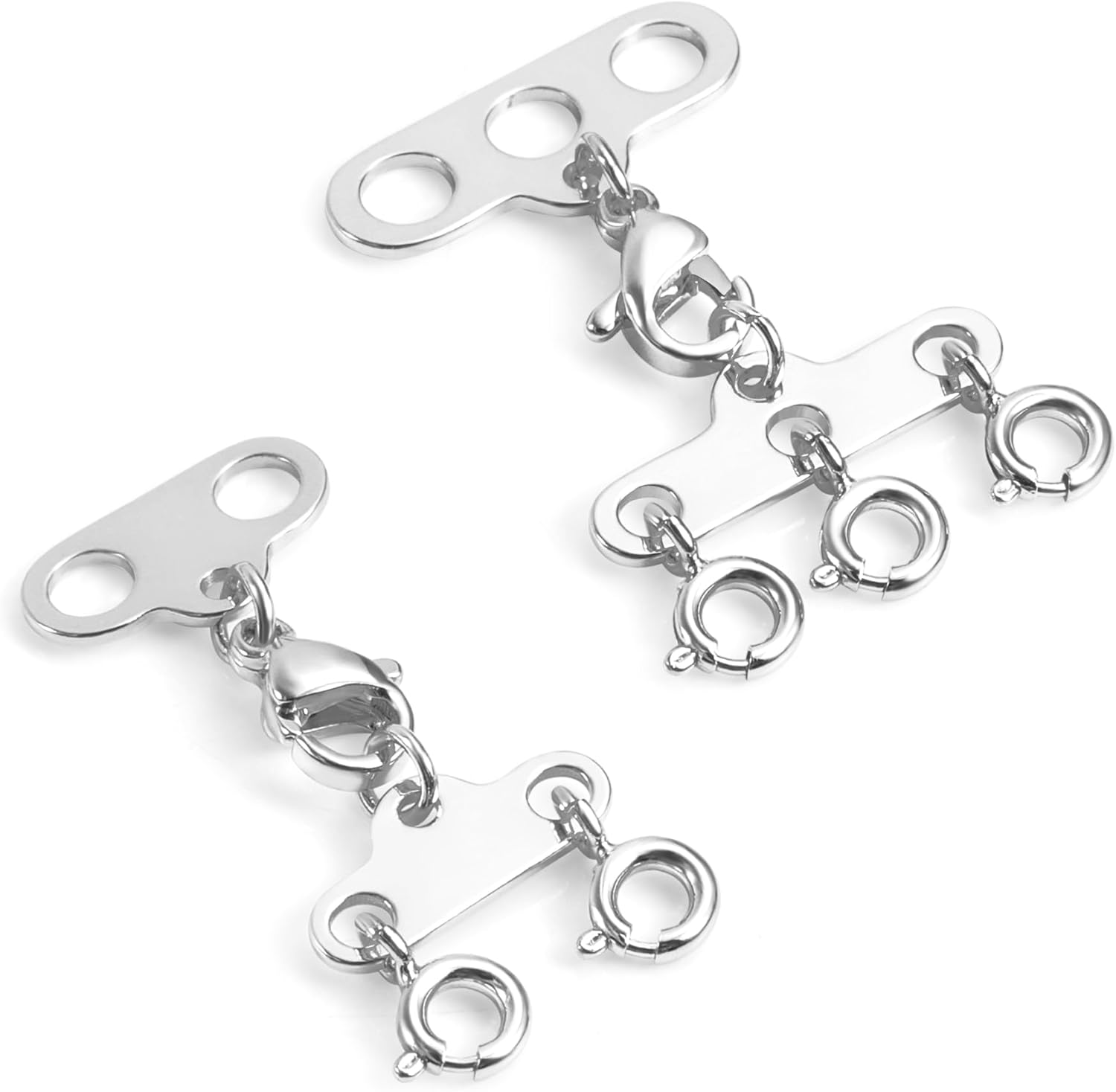 Necklace Separator for Layering Necklace Layering Clasps Silver Necklace Connectors for Multiple Necklaces（2 PCS）
