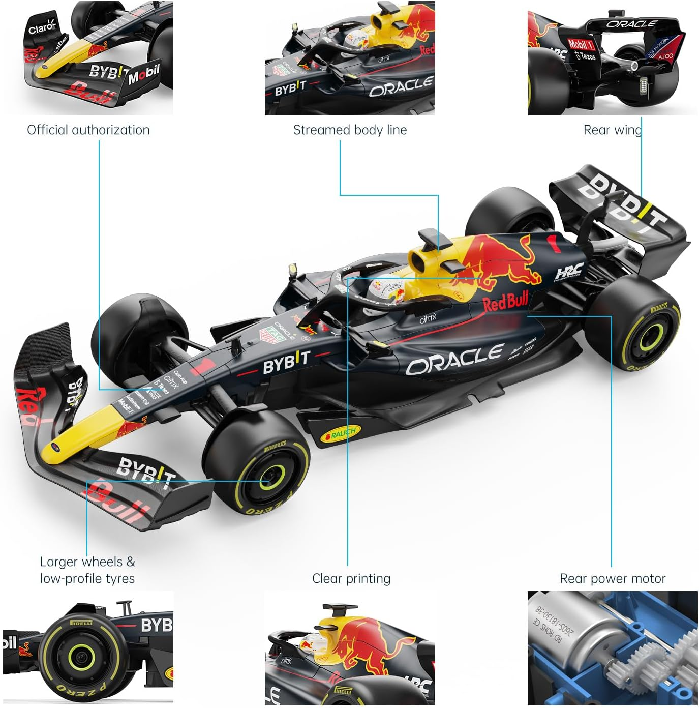 Rastar 1/12 F1 Red Bull Car, Oracle Red Bull Racing F1 RB18 Remote Control Ca... - Picture 6 of 15