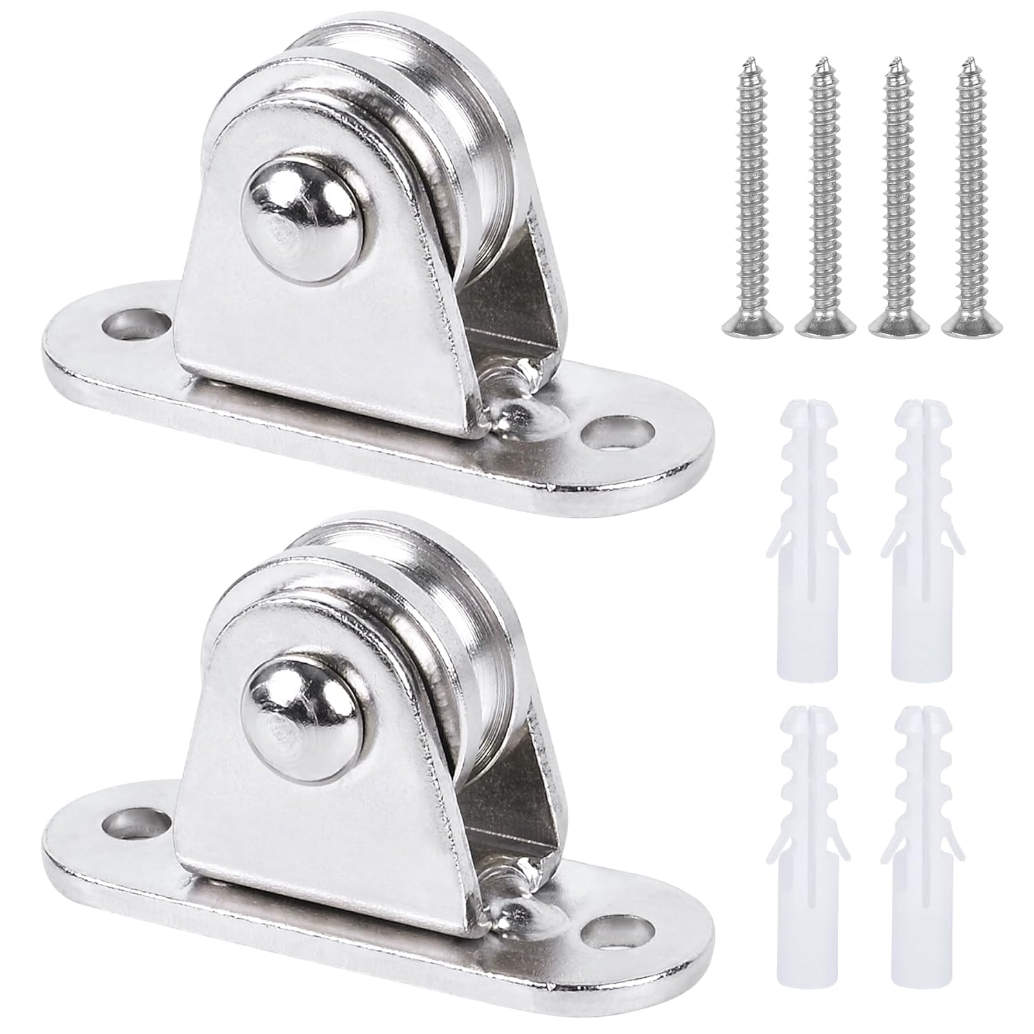 Small Pulley Block Silent Pulley Wheel Heavy Duty Fixed Pullies Loading 176 Lb for Cord Material Handling Moving and DIY Project Wall Ceiling Mount Pulleys (2 Pack)