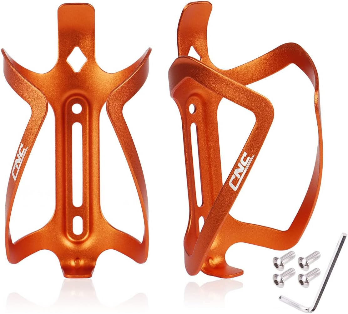 CNC Bike Water Bottle Holder, 2-Pack Bike Water Bottle Cage for Road Orange