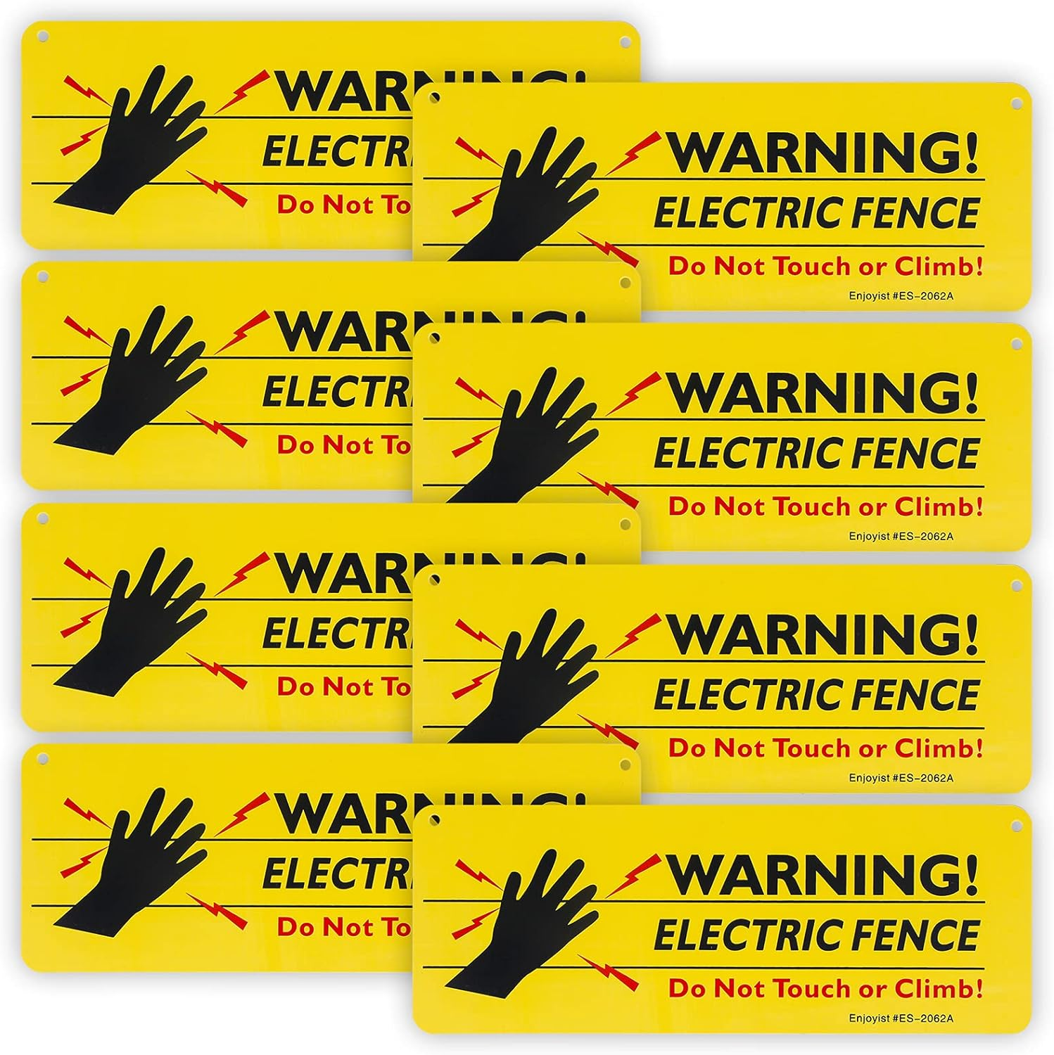 8-Pack Warning Electric Fence Safe Sign, 10