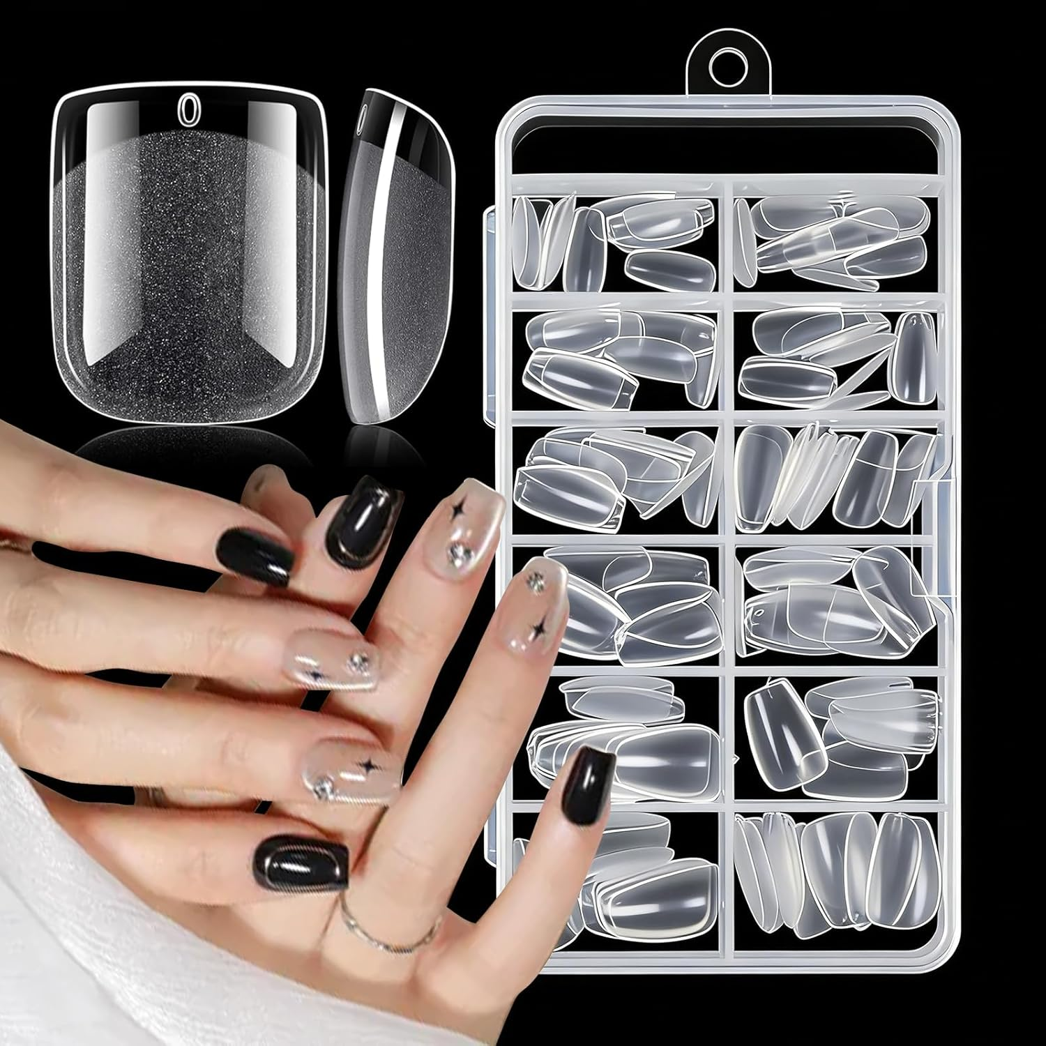 Extra Short Square Press on Nails for Women – 120Pcs Soft Gel Full Cover Fake Nail Tips, Pre-Filed Half Matte Finish, 12 Sizes, Easy DIY Salon Manicure Kit for Beginners & Nail Art Lovers