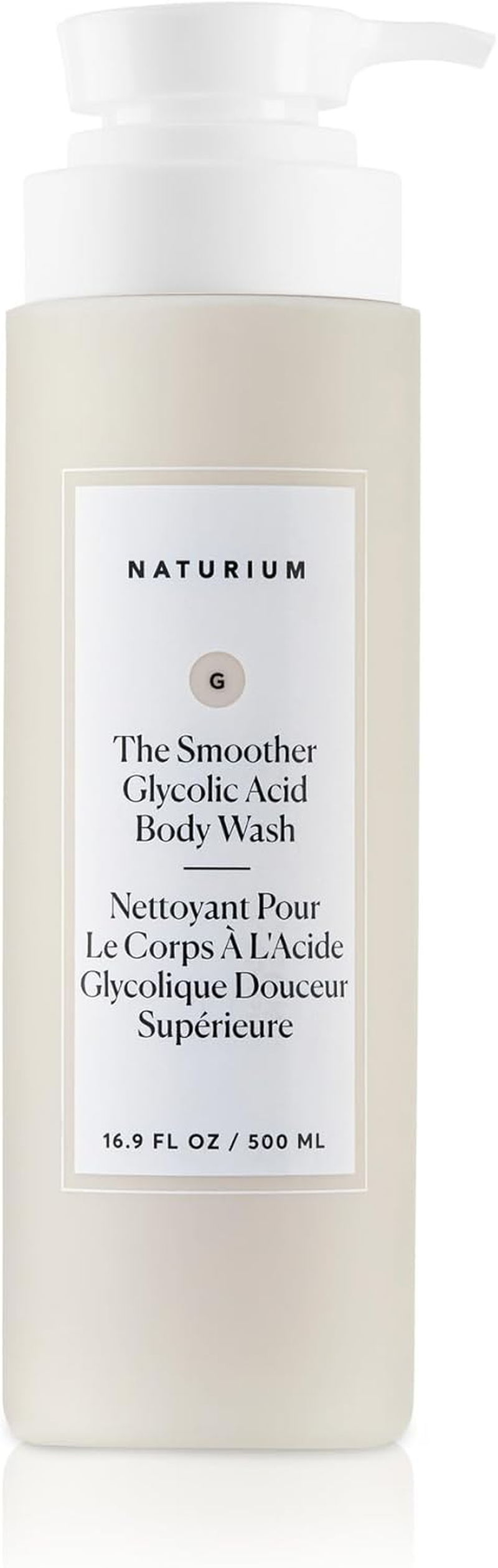 Naturium the Smoother Glycolic Acid Exfoliating Body Wash, Soft & Smoothing Cleanser | 16.9 FL OZ / 500 ML
