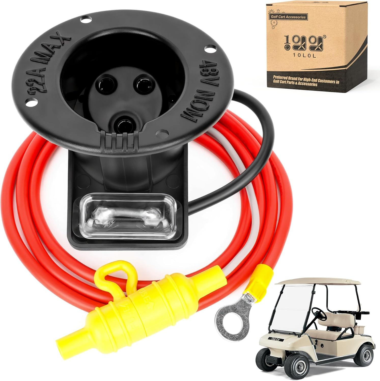 Club Car DS Charger Receptacle - 101802101 1017968-01 1018949-01 - Club Car Charger Port 48 Volt