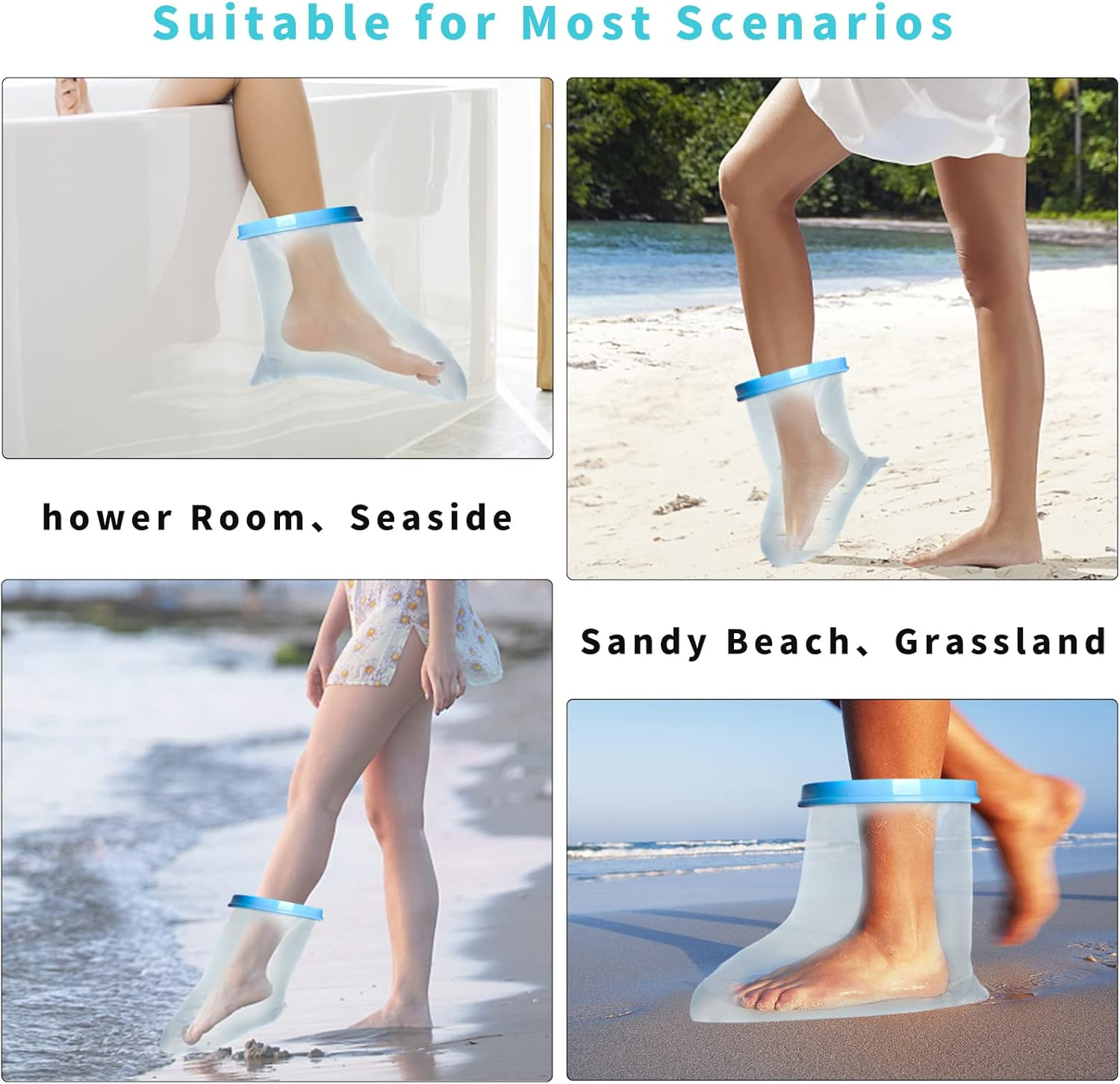 SUPERNIGHT Waterproof Foot Cast Cover for Shower& Bath, Reusable Sealed Water... - Picture 7 of 14