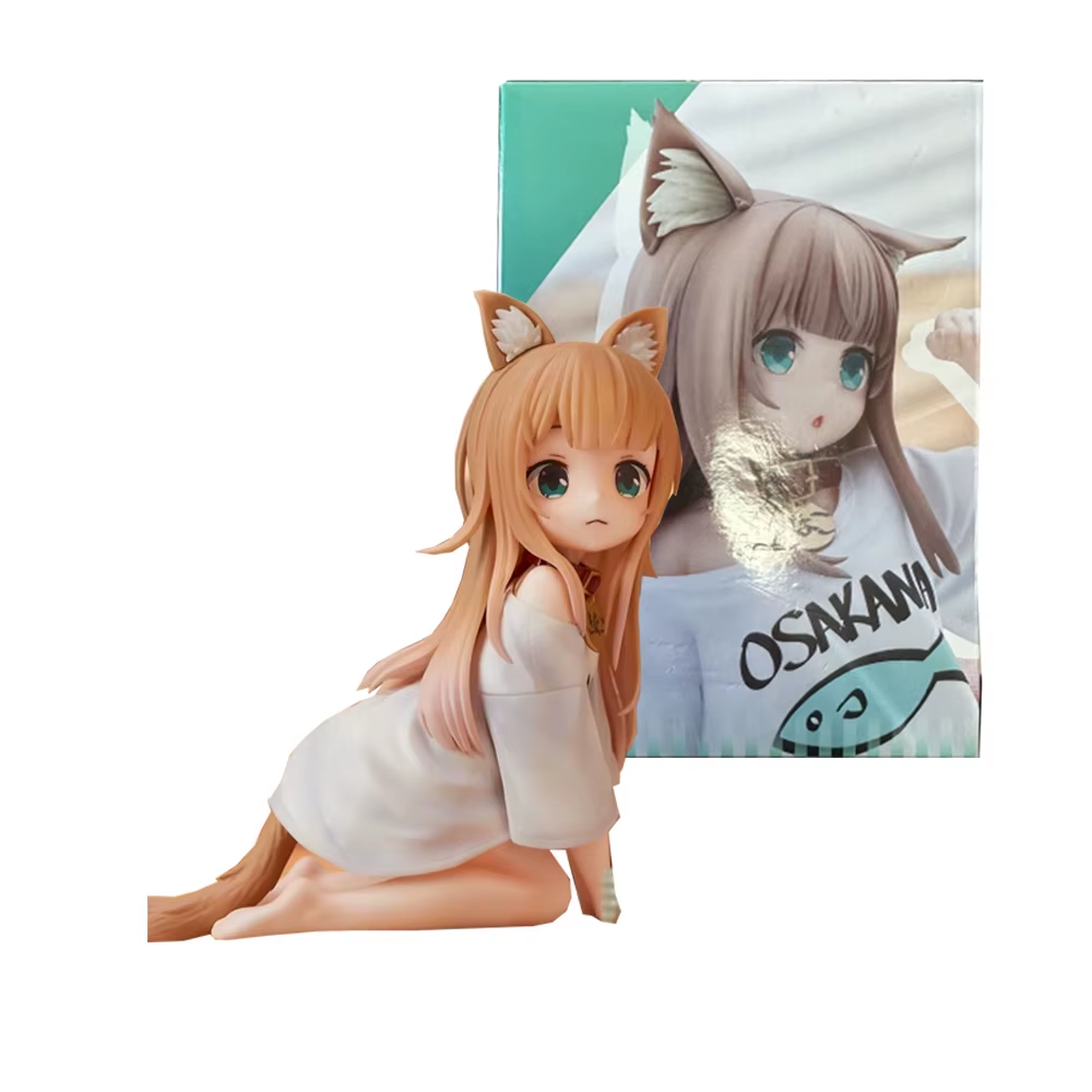 Anime Peripheral Figurs My Cat Is a Lovely Girl Mother Soybean Powder Kneeling