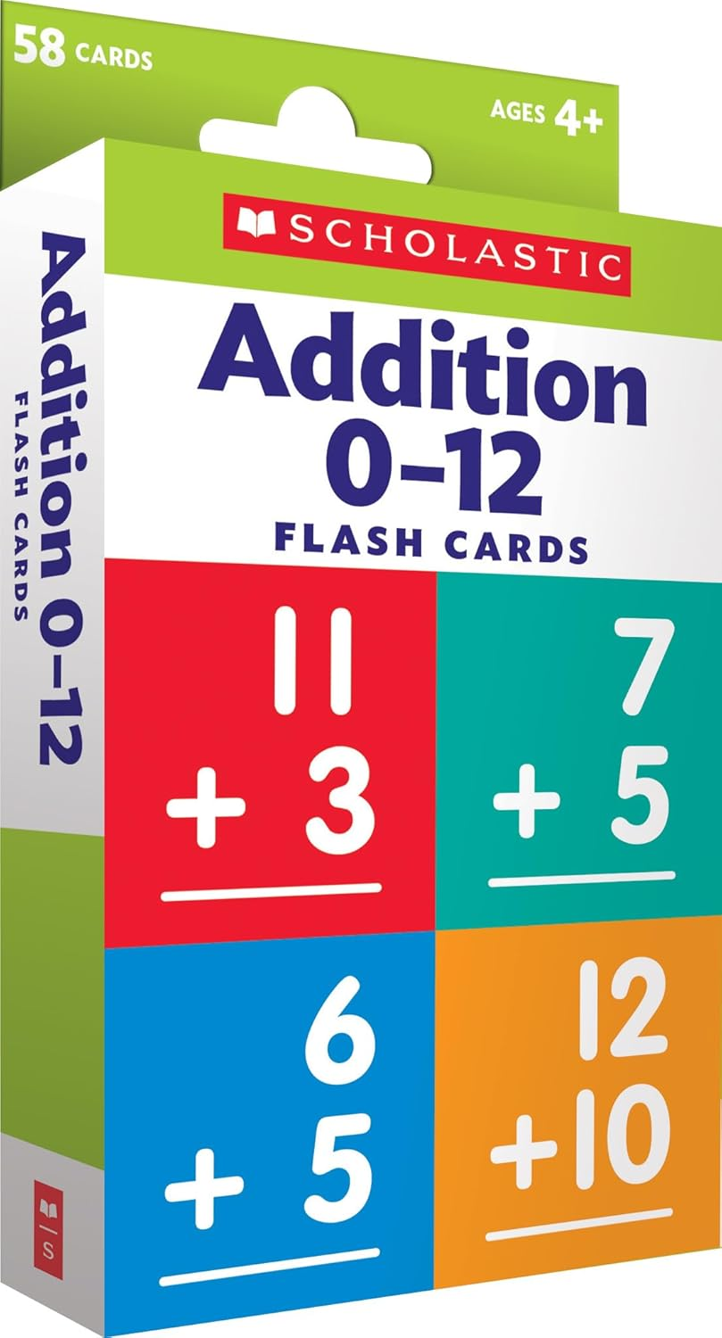 Flash Cards: Addition 0 - 12 Mathematics Essential Skills Kids Education