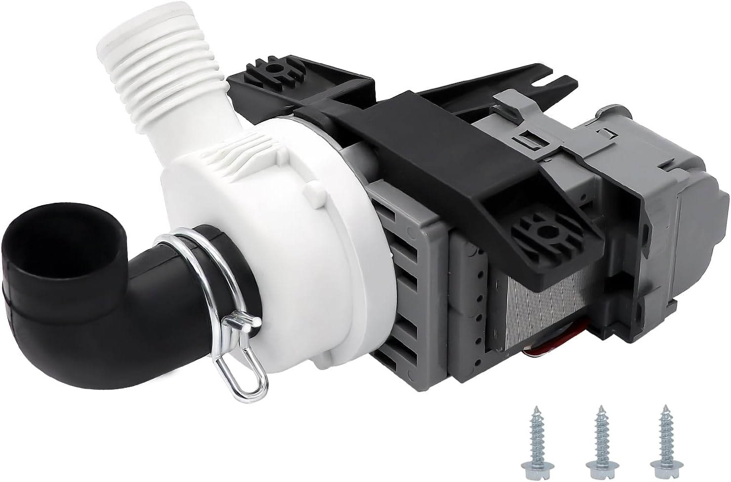 2026 UPGRADED W10536347 W10155921 W10049390 Washer Drain Pump with 3 Mounting Screws Fit for Whirlpool Kenmore Maytag Washer, Replace W10217134 W10281682 AP5650269, 365 DAYS  by