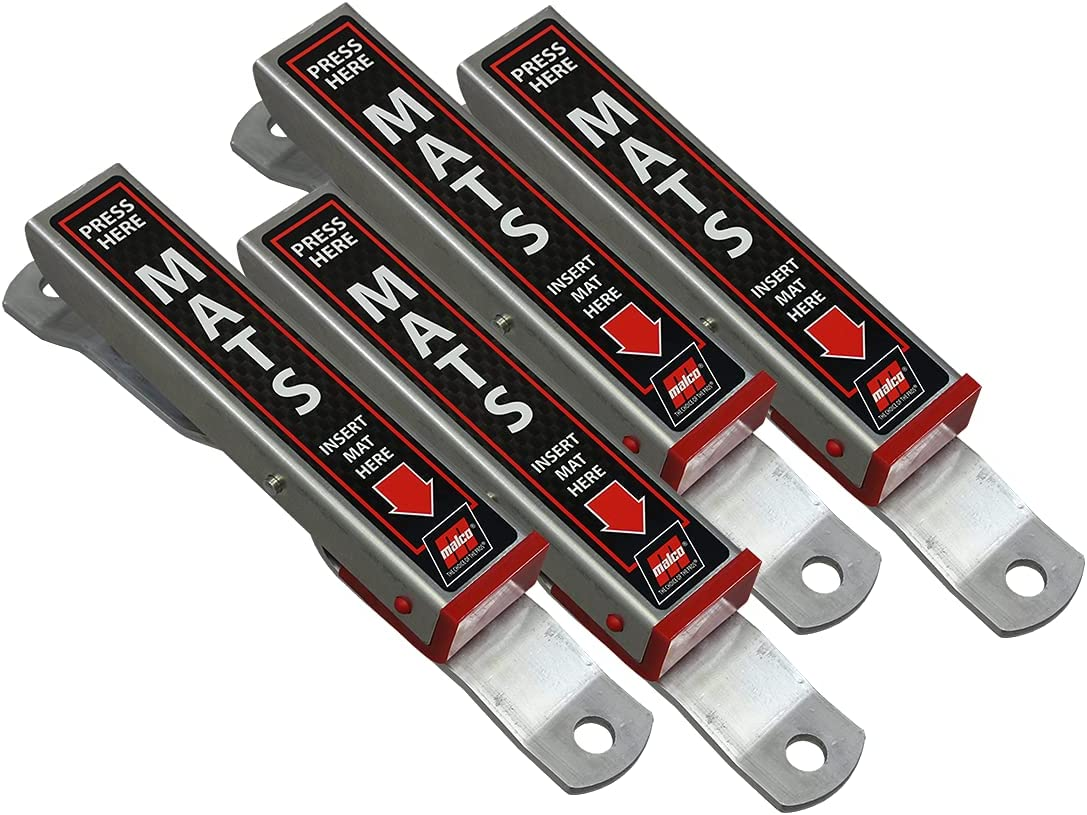 Mat Clamp - Heavy Duty Aluminum Car Wash Floor Mat Hanger/Hold Your Floor Mats While You Clean Your Car/Pack of 4 (810149PK4)