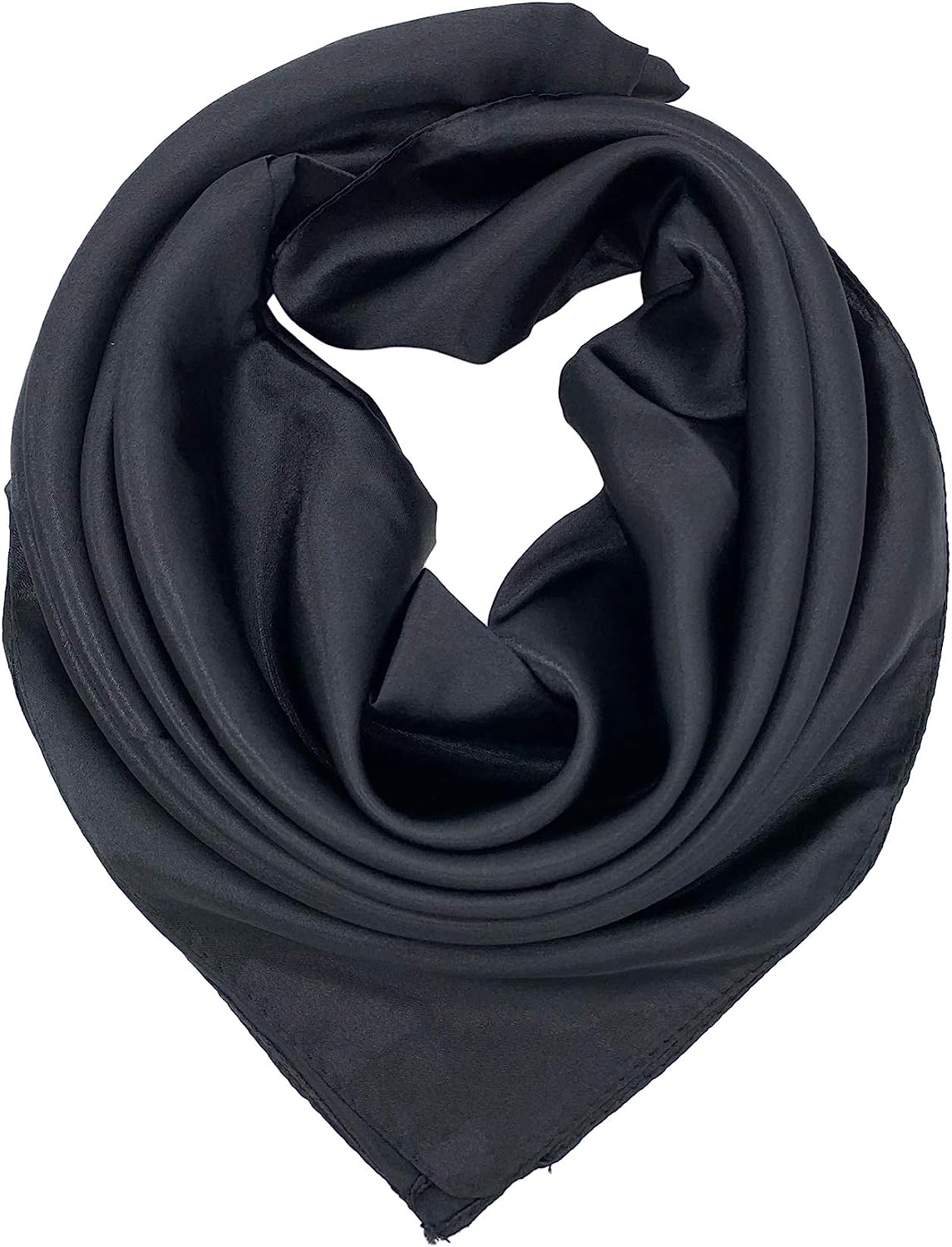 Silk Feeling Scarf Women's Fashion Pattern & Solid Color Large Square Satin Headscarf