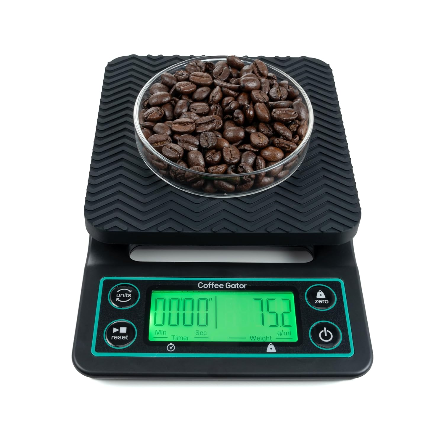 Digital Coffee Scale with Timer – Waterproof & Anti-Slip Kitchen Weighing Scale, 3 KG/ 0.1 G High Precision, Large LCD Display, Tare Function