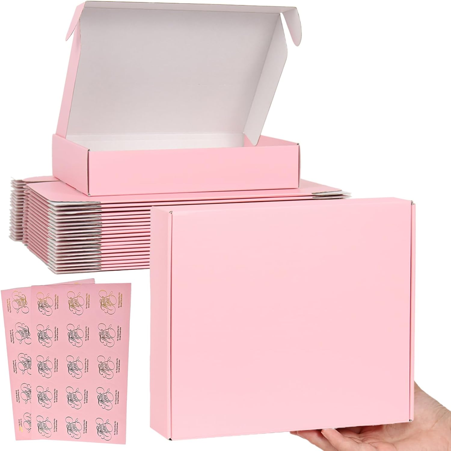10X8X2 Inches Shipping Boxes Pink, 20 Pack Corrugated Cardboard Boxes Medium, Mailer Box for Packaging Small Business