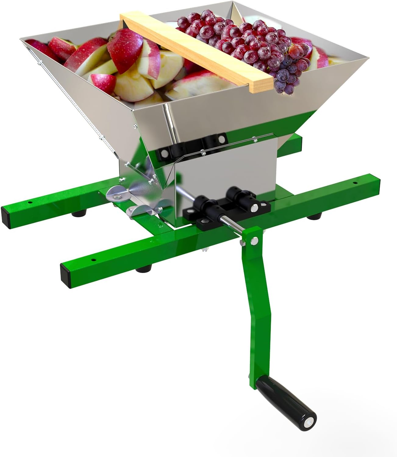 Triturador manual frutas manzana 7L acero inoxidable portatil verde 18 galones