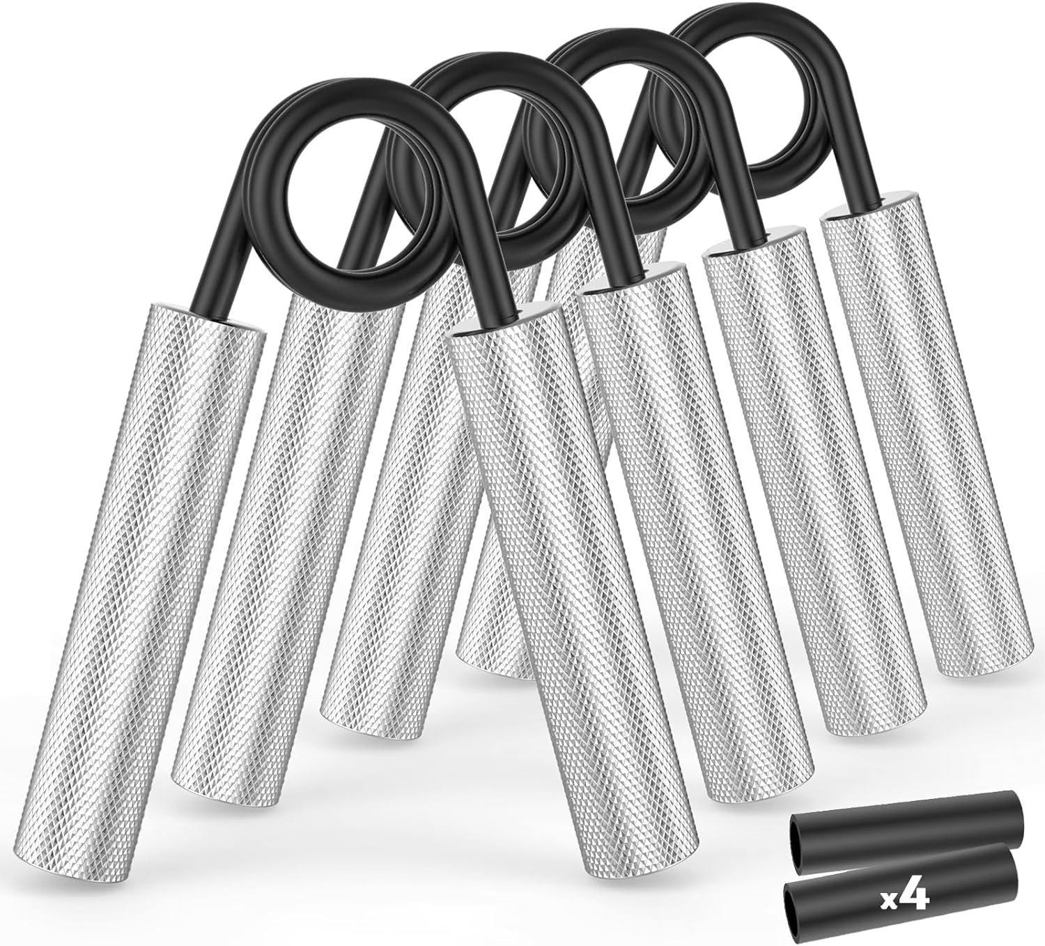 ZEAGUS Grip Strength Trainer 6 Pack,50Lb-300Lb Metal Hand Grip Strengthener,Non-Slip Heavy-Duty Forearm Exerciser,Hand Gripper for Muscle Building and Hand Rehabilitation Exercising