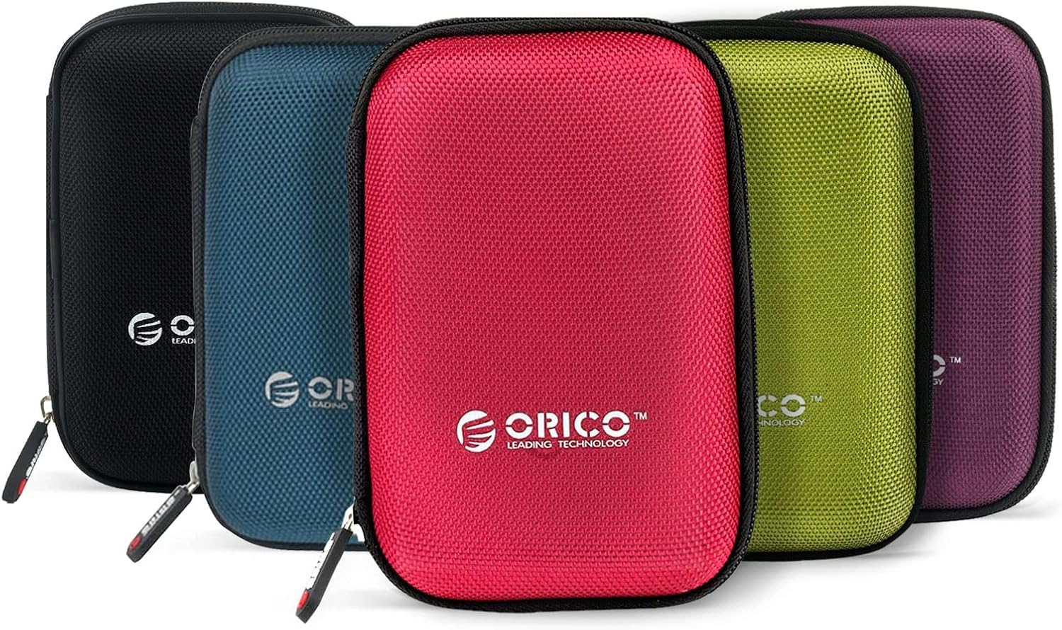 5 Pack External Hard Drive Case 2.5 Inch Shockproof Hard Drive Bag Travel Electronics Organizer Carry Case for WD, Toshiba, Seagate, Samsung, Hitachi Hard Drive and Accessories like SD Card, USB Cable, Power Bank, Earphone, Black
