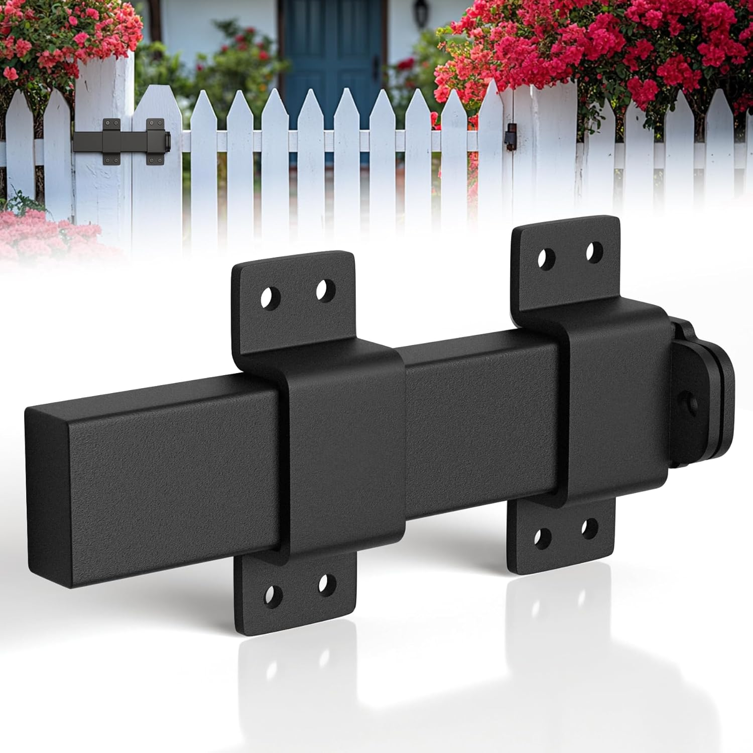 Slide Gate Latch,Heavy Duty Door Latch with Padlock Hole, Adjustable Latch Lock,Fit for Wooden Fences, Barn Door,Fence Gate,Courtyard,Shed Lock, Cabinet,Cottages Farmhouse, Outdoor and Interior Doors
