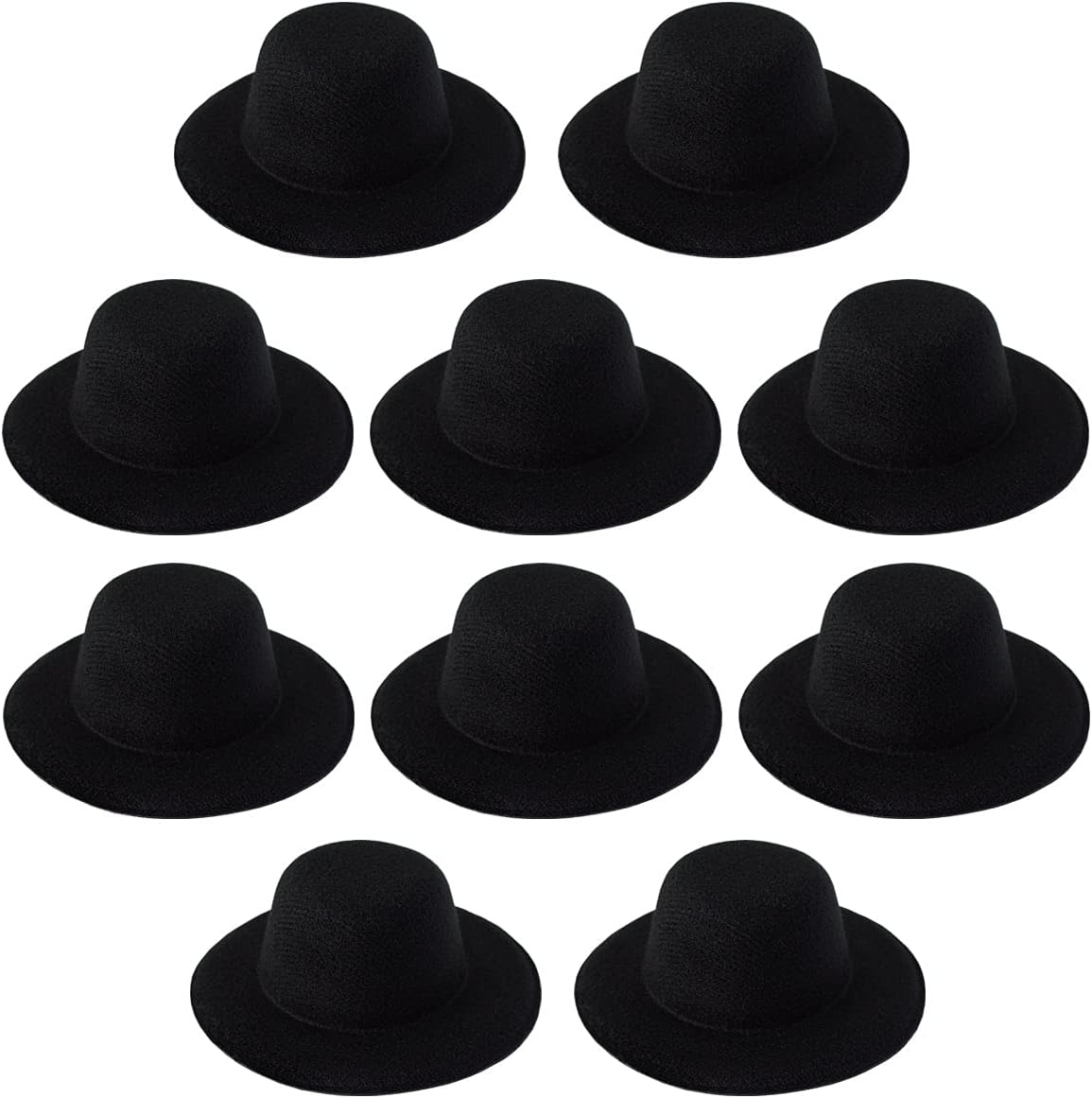 10 pcs black Mini formal hats Miniature Hats for DIY Crafts Hair Accessories decorate(3.9