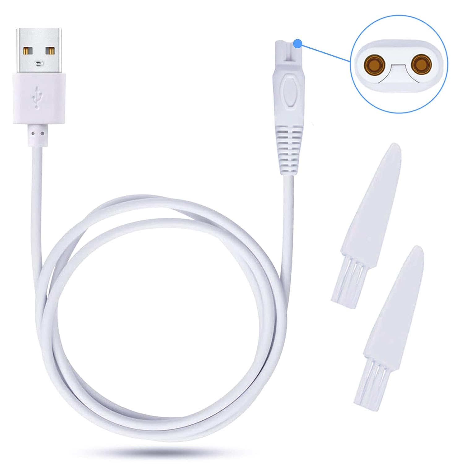 Shaver Charger for Finishing Touch Flawless Legs Body Rechargeable Ladies Shaver Power Cord 5V Replacement Charger USB Women Trimmer Charging Cable