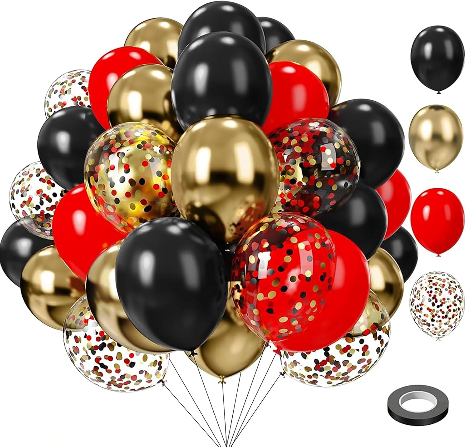 Black White Gold Balloon Garland Kit, 114Pcs Black and Gold Party Decorations... - Picture 2 of 12