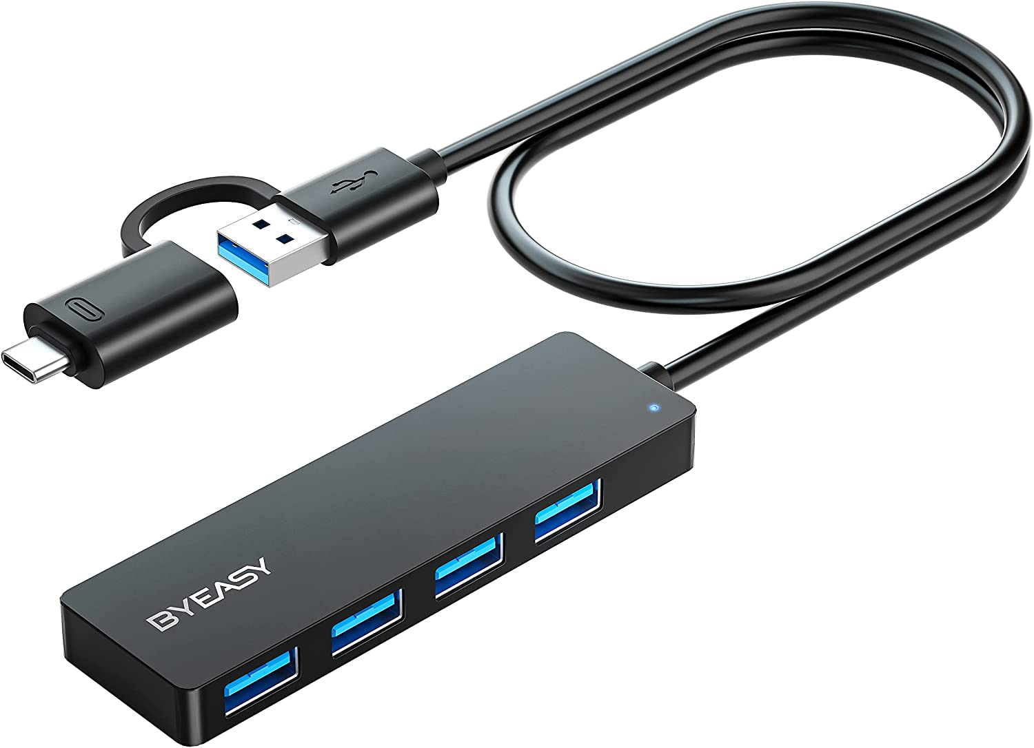 BYEASY USB Hub, USB 3.1 C to USB 3.0 Hub with 4 Ports and 2ft Extended Cable,... - Picture 2 of 15