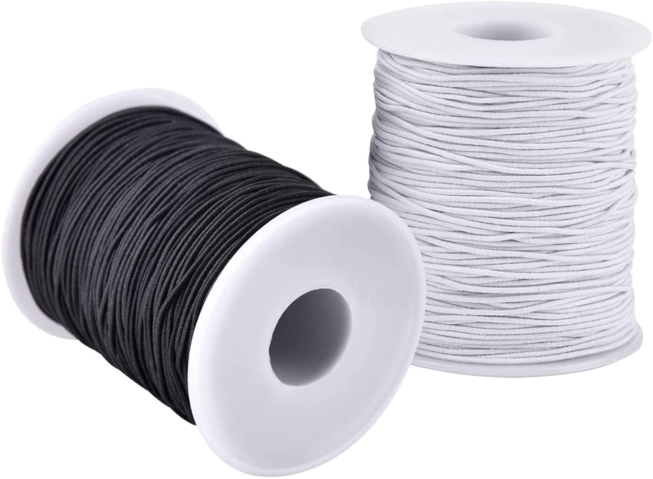 Elastic String for Bracelets, 2 Rolls 1 Mm Sturdy Stretchy Elastic Cord for Jewelry Making, Necklaces, Beading