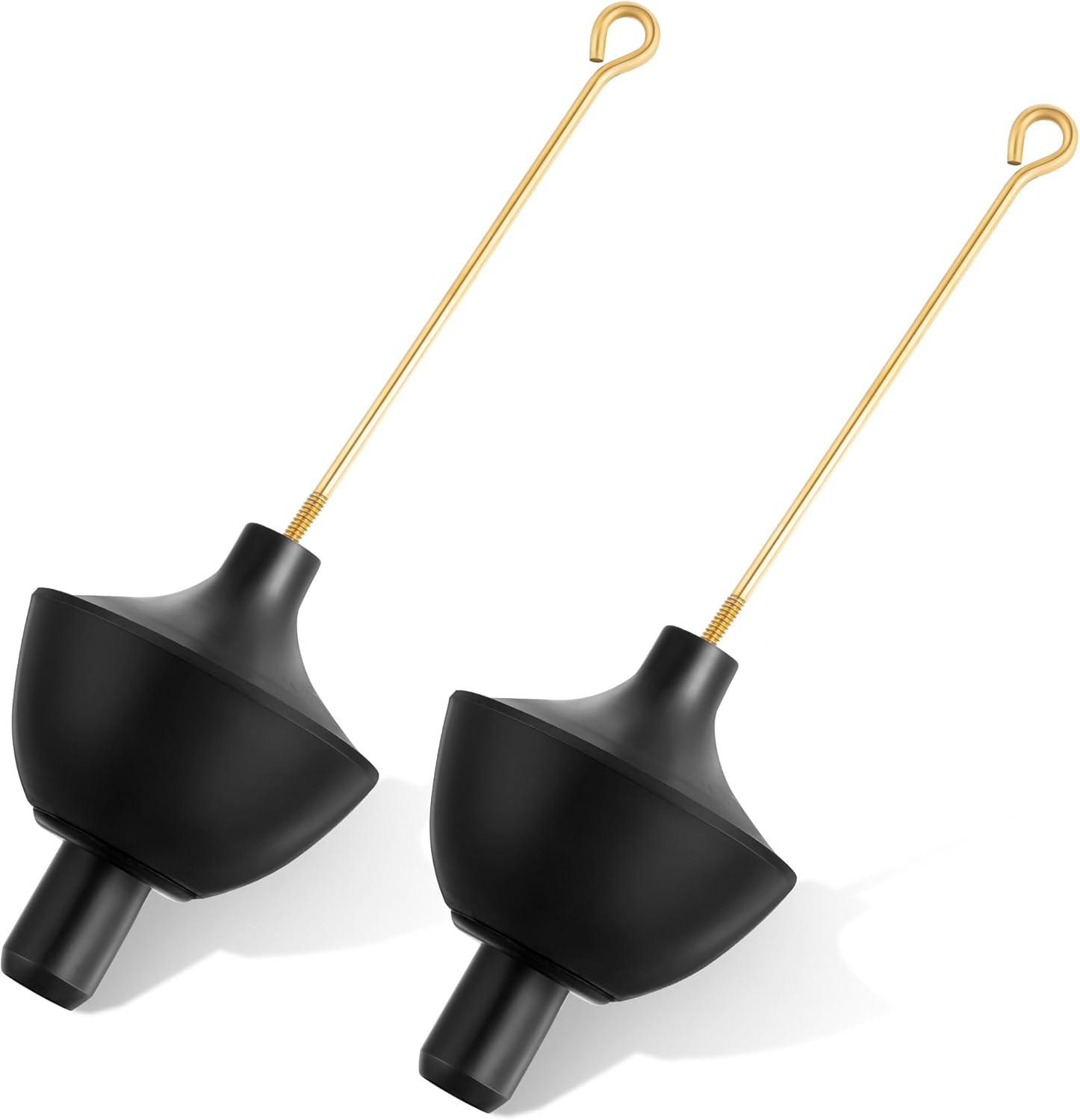 Enhon 2 Pack Toilet Tank Ball and Toilet Float Rod, Rubber Toilet Float Ball with Guide Tip, Universal Fit Tank Ball with Brass Rod, Toilet Tank Float Ball and Rod for Common Leak or Toilet Problem