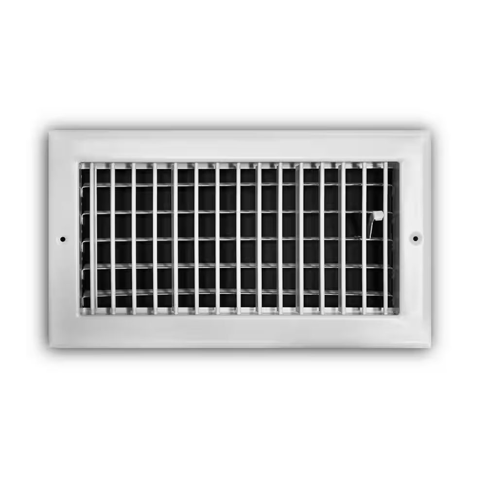 12 In. X 6 In. 1-Way Steel Adjustable Wall/Ceiling Register in White