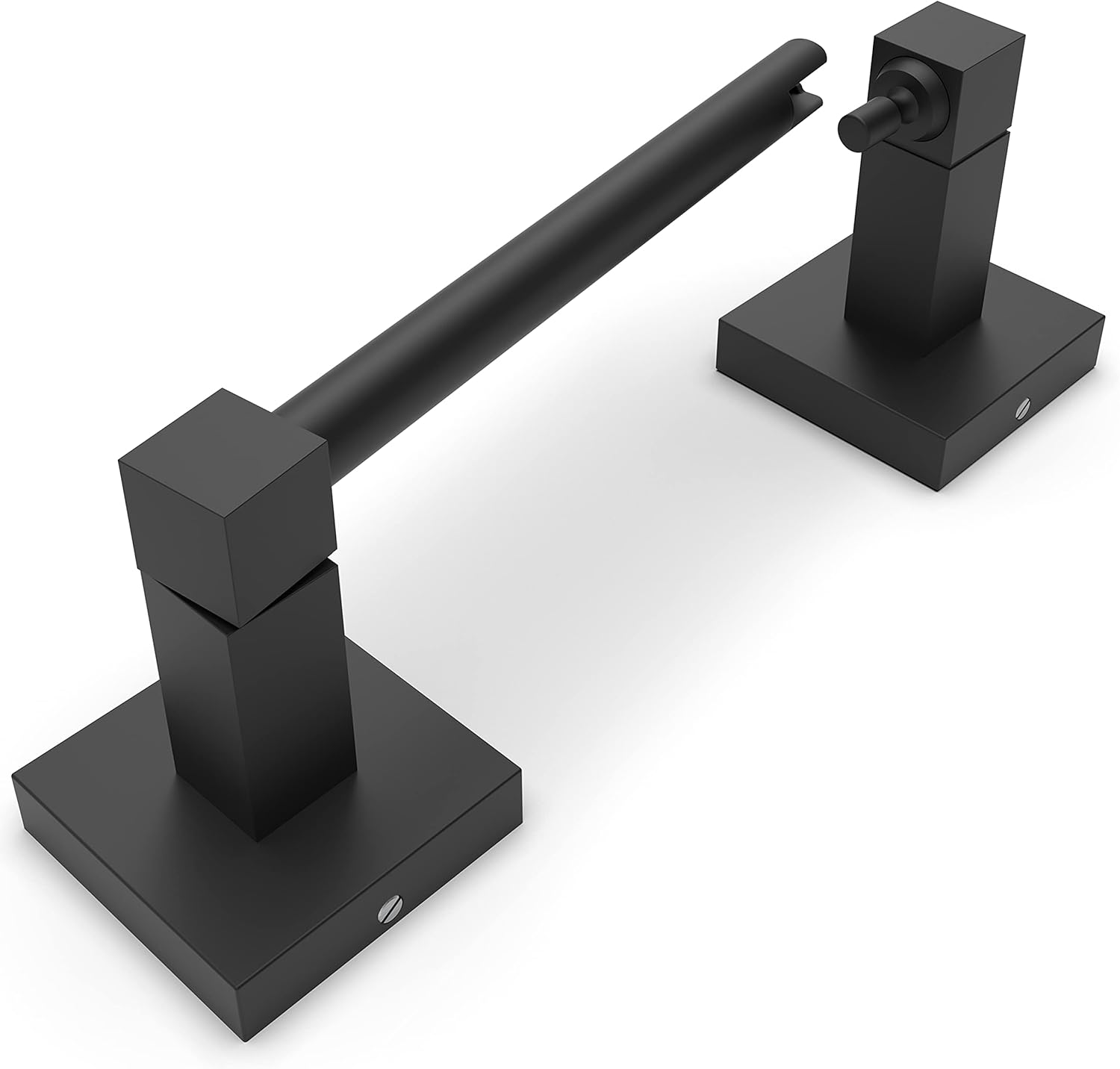 Toilet Paper Holder Matte Black Double Post Pivoting Square Tissue Holders Roll Holder Hangers Toilet Paper Stand Stainless Steel and Zinc Alloy Modern Wall Mounted