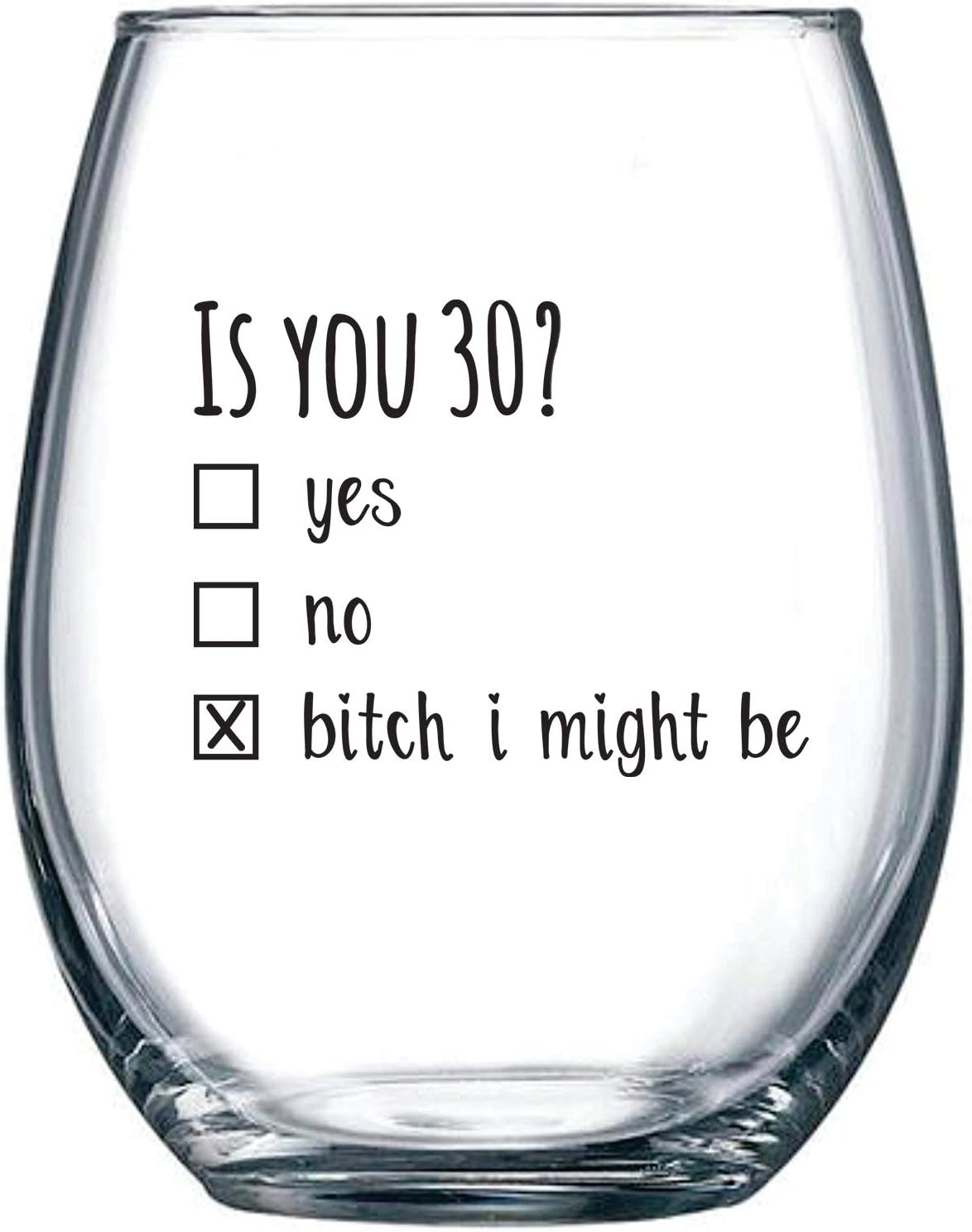 30Th Birthday Gifts for Women and Men Wine Glass - Funny Is You 30 Gift Idea for Husband Wife Boyfriend Girlfriend – Thirty Year Old Party Supplies Decorations for Best Friend Him Her - 15 Oz