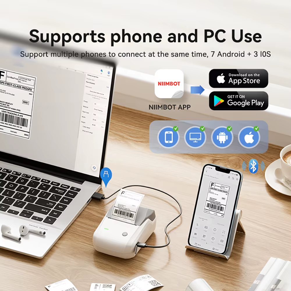 Portable  B1 Wireless Label Maker Adhesive Sticker Printer Labeling Machine DIY 20-50Mm Labels for Office Home