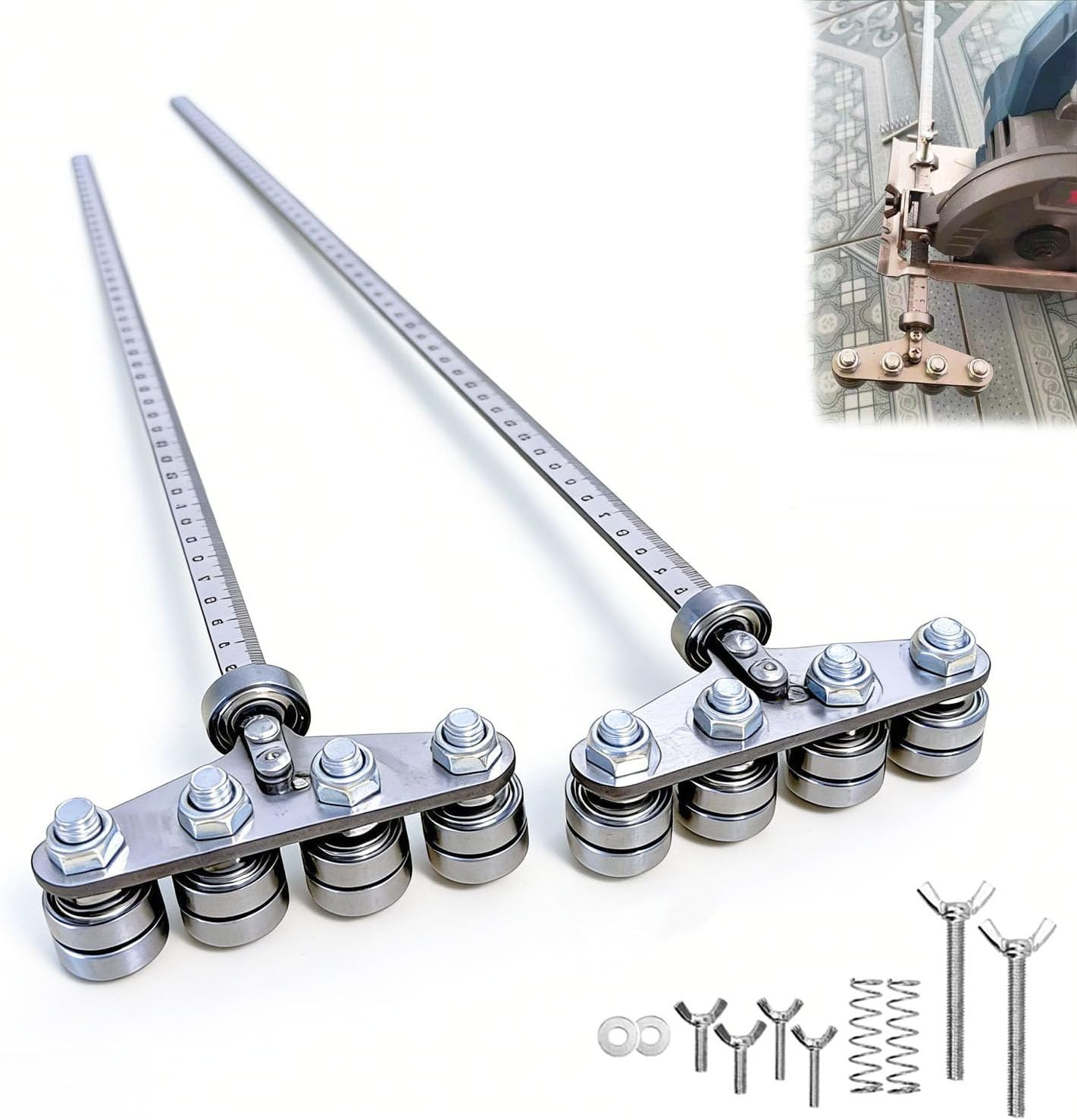 Positioning Calipers for Circular Saw,2 Pack 23.6 Inch and 31.5 Inch for Precise Measurement Guide Rail,Rip Cut Circular Saw Guide Adjustable Positioning Calipers for Woodworking Positioning Cutting