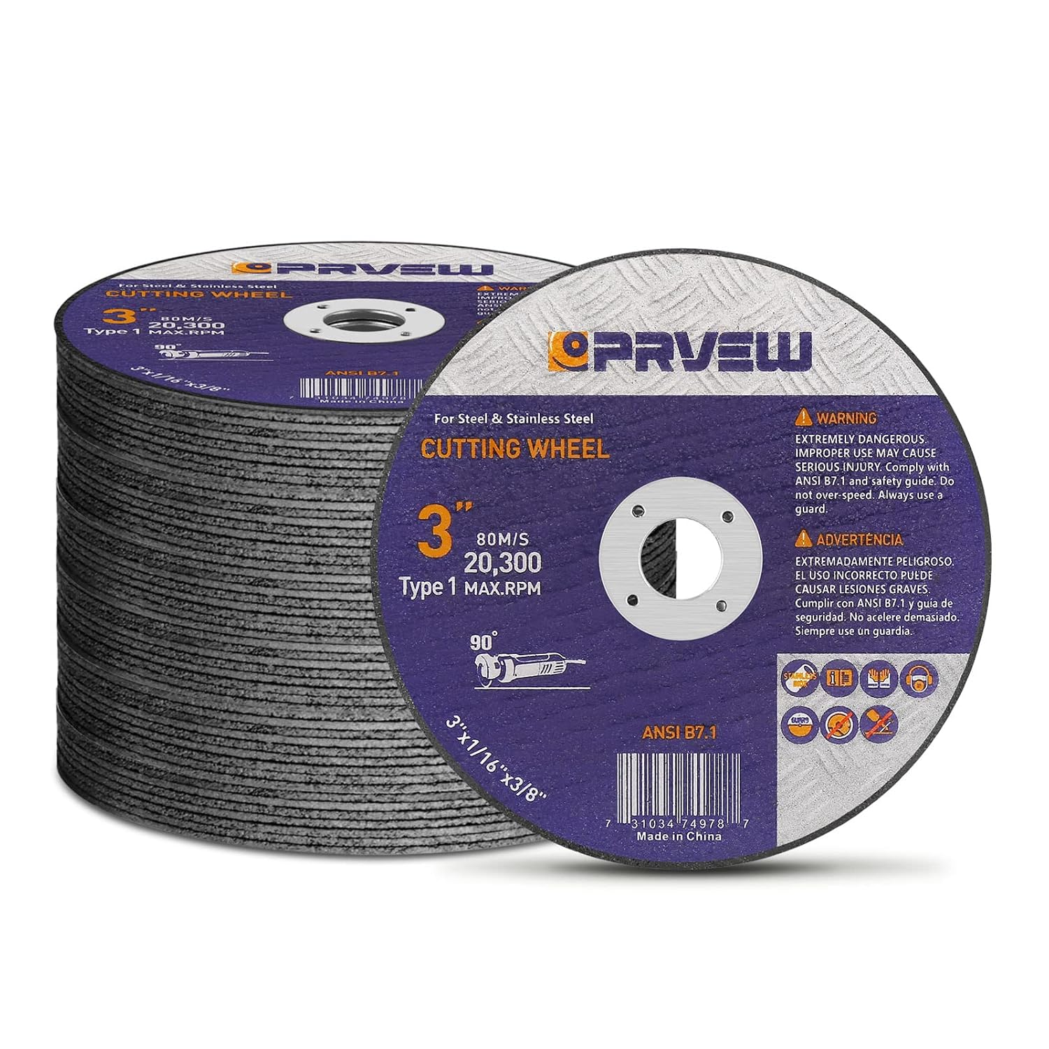 50-Pack Die Grinder Cut off Wheel 3 Inch, 3