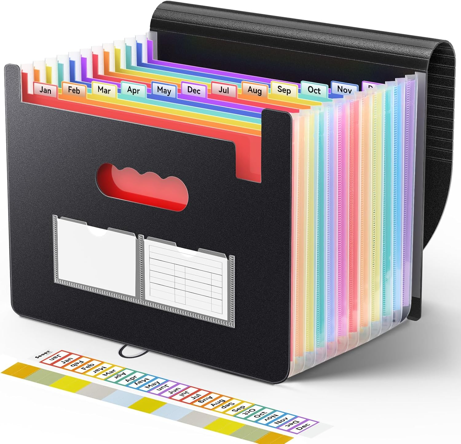 Accordion File Organizer, 12 Pockets Expanding File Folder, Monthly Paper Bill Tax Receipt Organizer