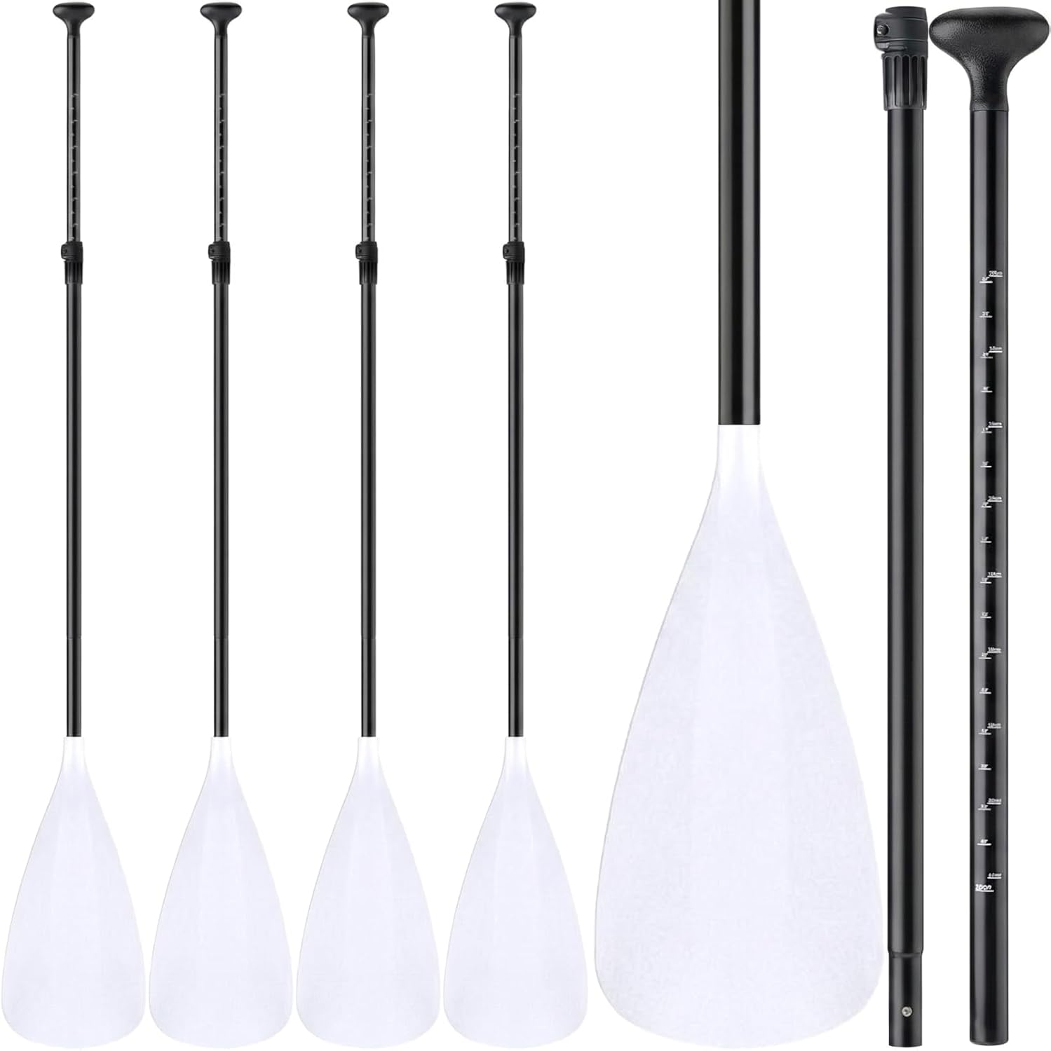 4 Set of 3 Pieces SUP Paddle Board Paddle Adjustable Paddleboard Lightweight Stand up Oar Aluminum Alloy Floating Replacement Oar Adjustable Aluminum Alloy Shaft for Surfing