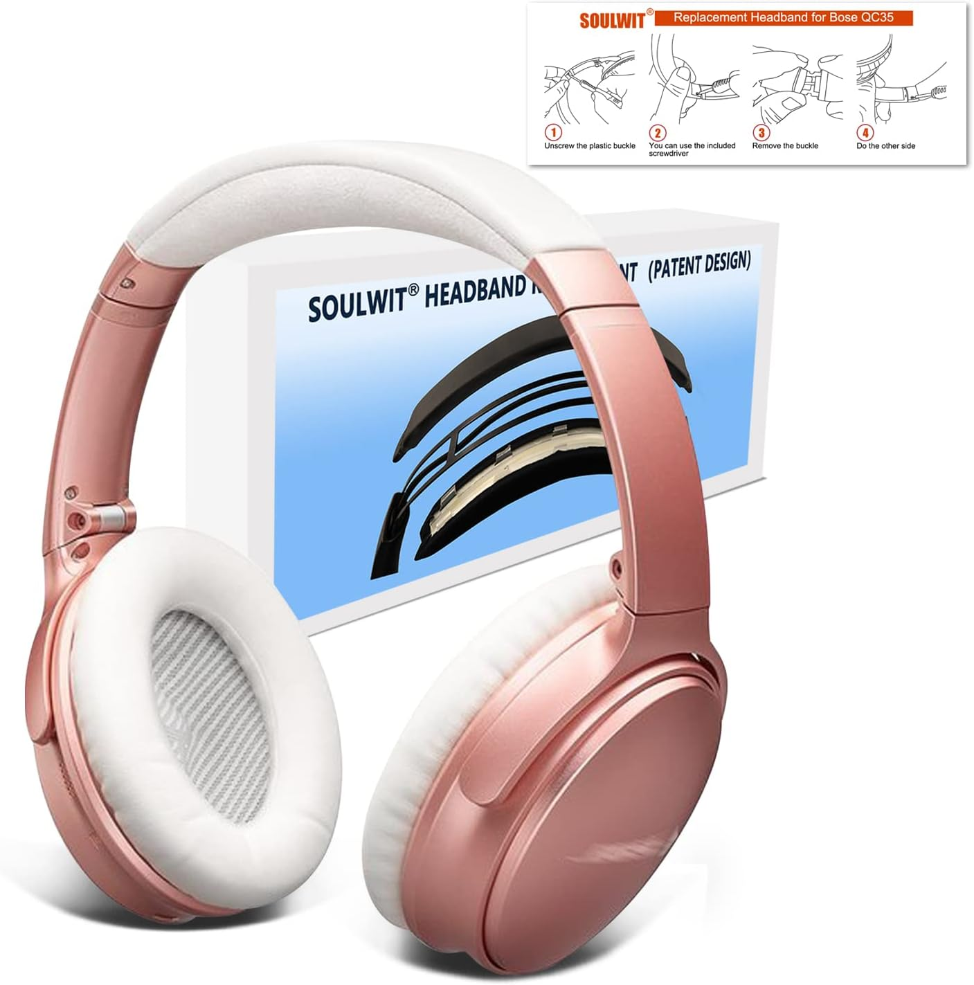SOULWIT Replacement Headband Kit for Bose QC35 & QuietComfort 35 II (QC35 ii)... - Picture 7 of 16