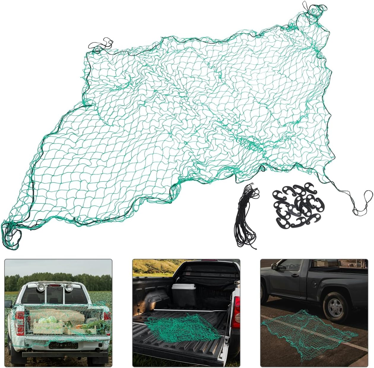 iplusmile Cargo Net for Pickup Truck Bed, 150 x 220 cm Heavy Duty Pickup Truc... - Picture 8 of 13