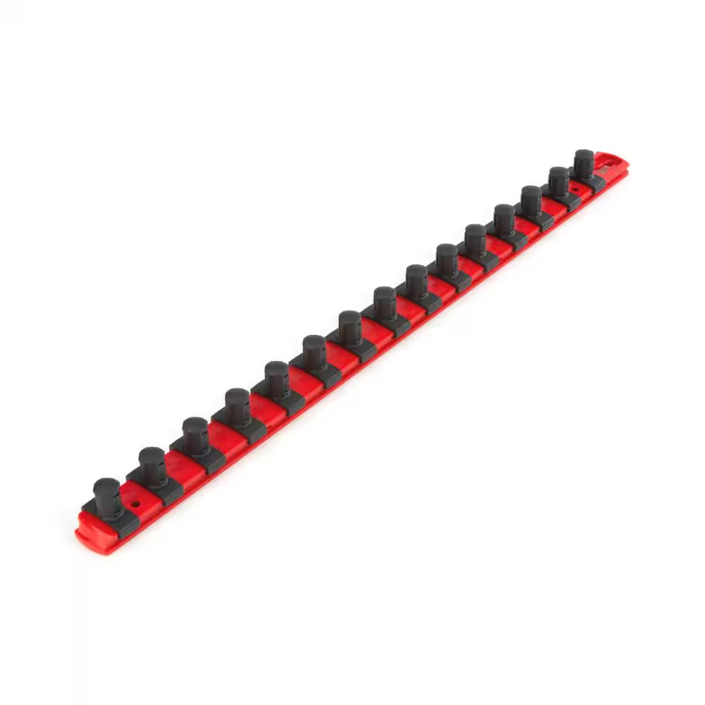 1/2 In. Drive X 18 In. Socket Rail, 15 Clips, Red