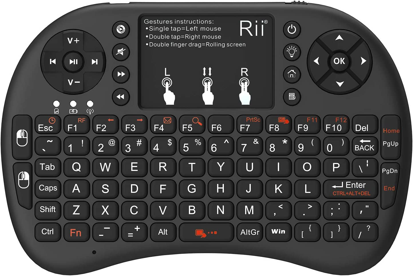 i8+ Mini Wireless Touch Keyboard,Handheld Remote,LED Backlit Compatible with Android TV Box, Android Smart TV,HTPC,Raspberry Pi, Win 7 8 10,Mac OS