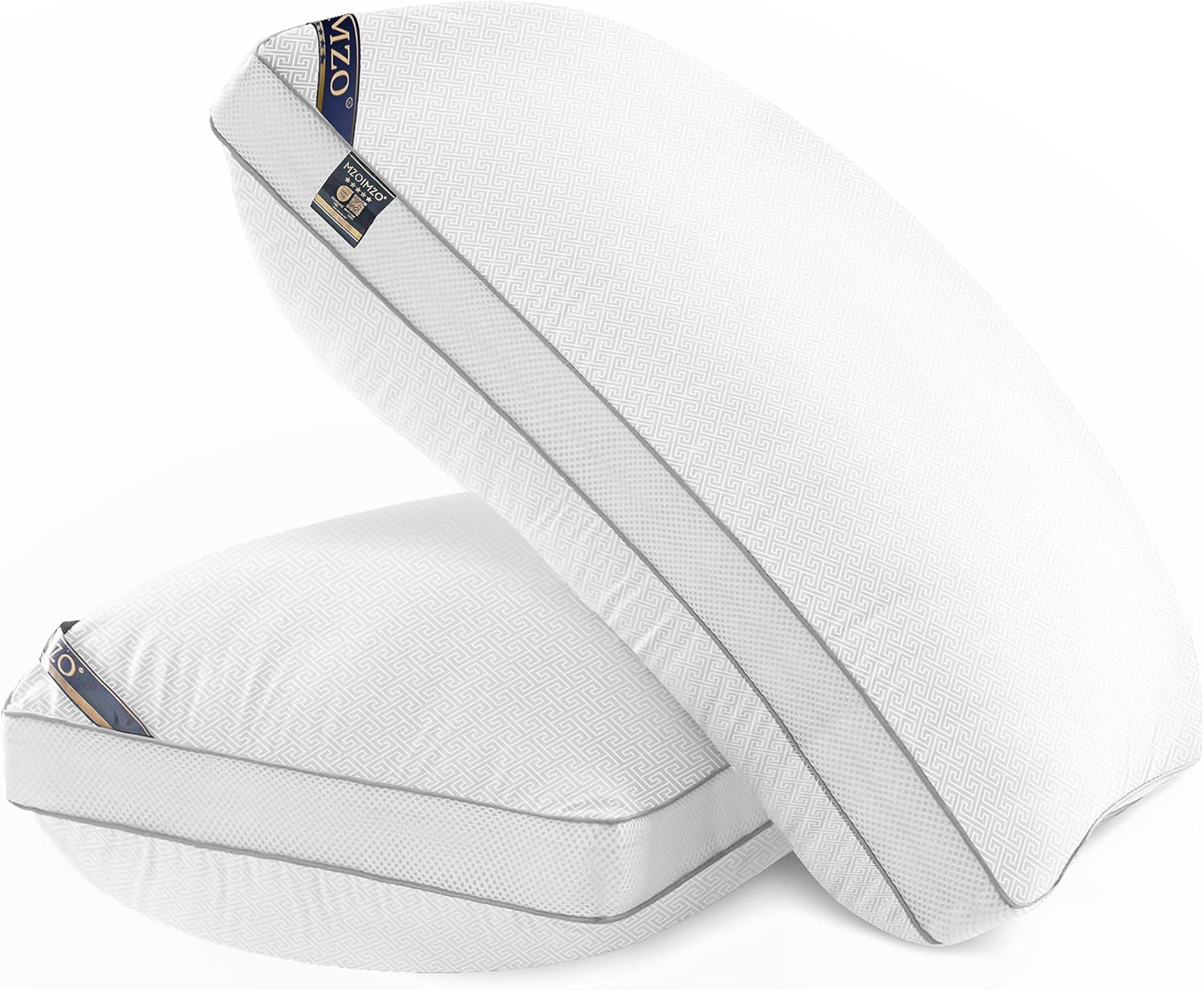 Luxury Comfy Hotel Collection Bed Pillows for Sleeping- Firm Standard Size Set of 2, Gusseted Cooling Side Mesh Design with Premium down Alternative Filling for Back, Stomach or Side Sleepers