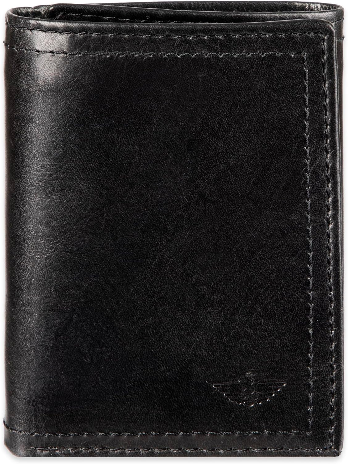 Mens Extra Capacity Slim Profile Trifold Wallet with One Size Black