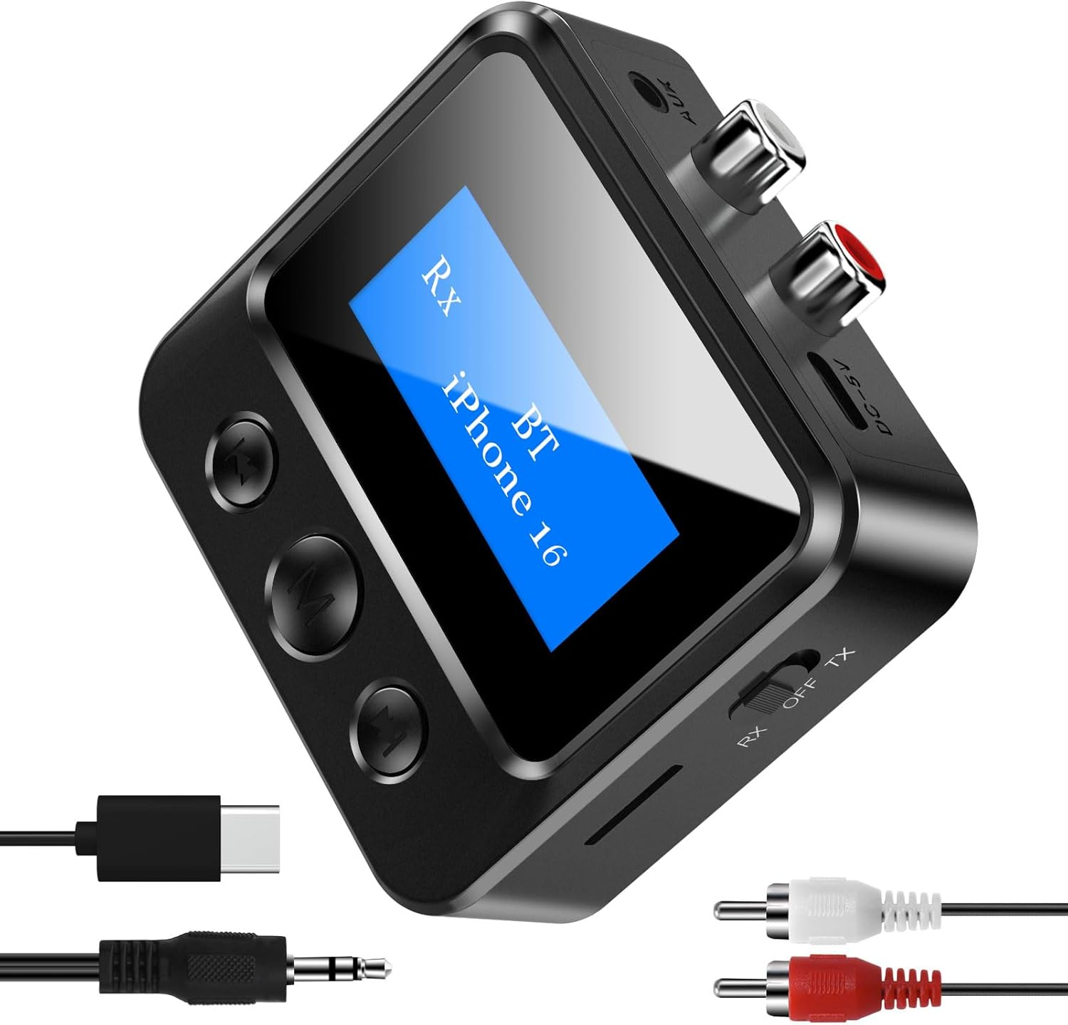 Bluetooth Receiver for Old Stereo, 3.5Mm AUX Bluetooth Audio Adapter for Stereo Receiver Wired Speakers Home Theater Amplifier, with RCA L/R 3.5Mm Jack Low Latency for Music Streaming, TF Card Play