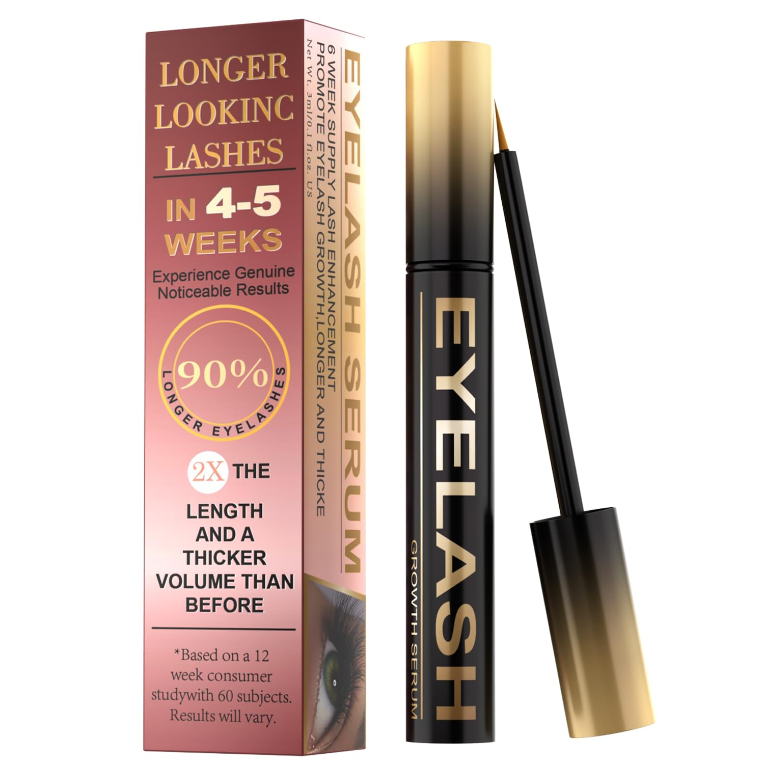 Lash Serum for Eyelash Growth, Premium Lash Enhancing Serum with Advanced Formula Volumizing Longer Fuller and Thicker Looking Lashes, Eyelash Growth for Sensitive Eyes (5 Ml)