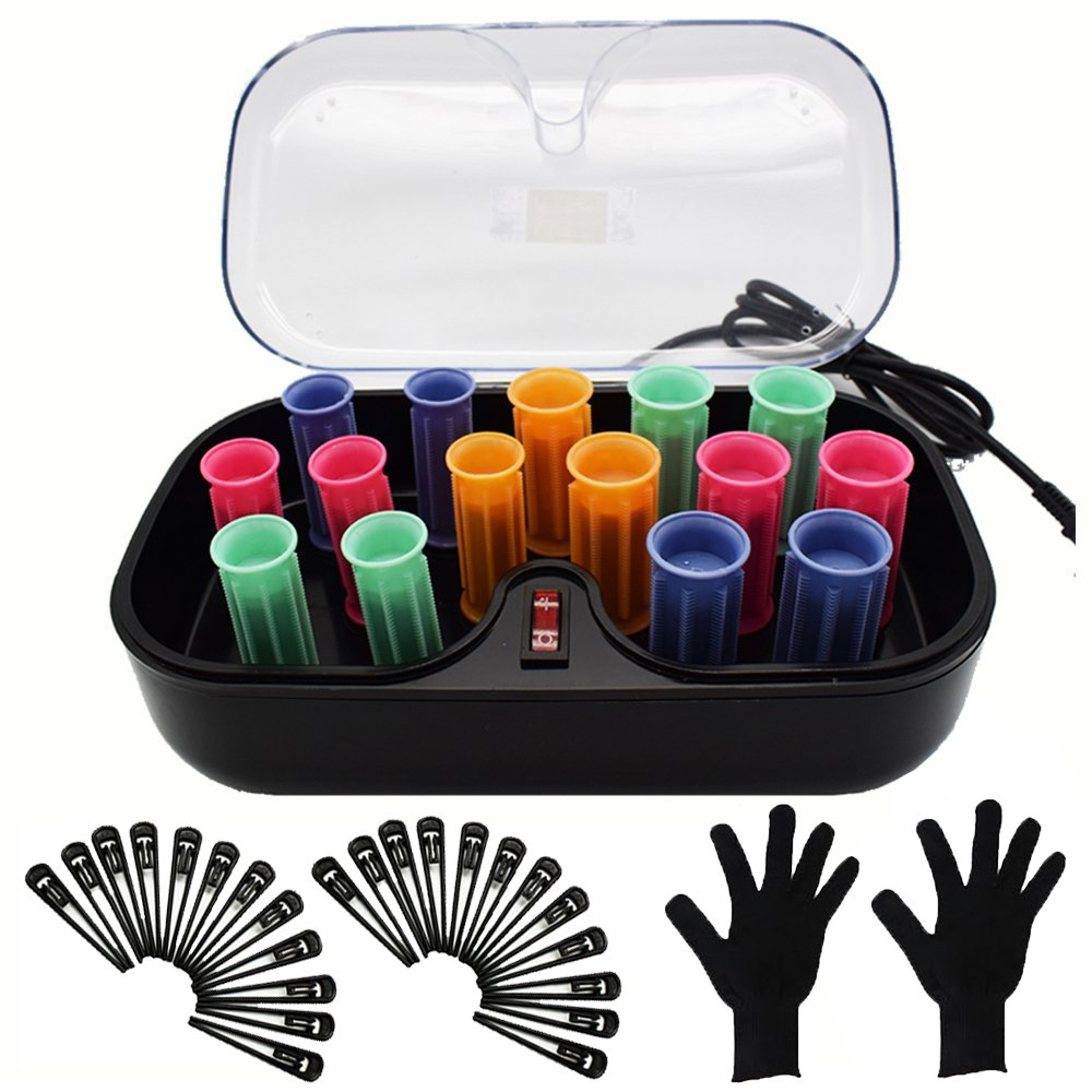 15Pcs/Lot Arrow Electronic Hot Rollers Set + Gloves, for Long Medium Short Hair Travel Hair Roller with Clips Electric Heating Pear Hair Ceramic Hot Harmless Hair Curlers Set Hair Sticks Tube Dry