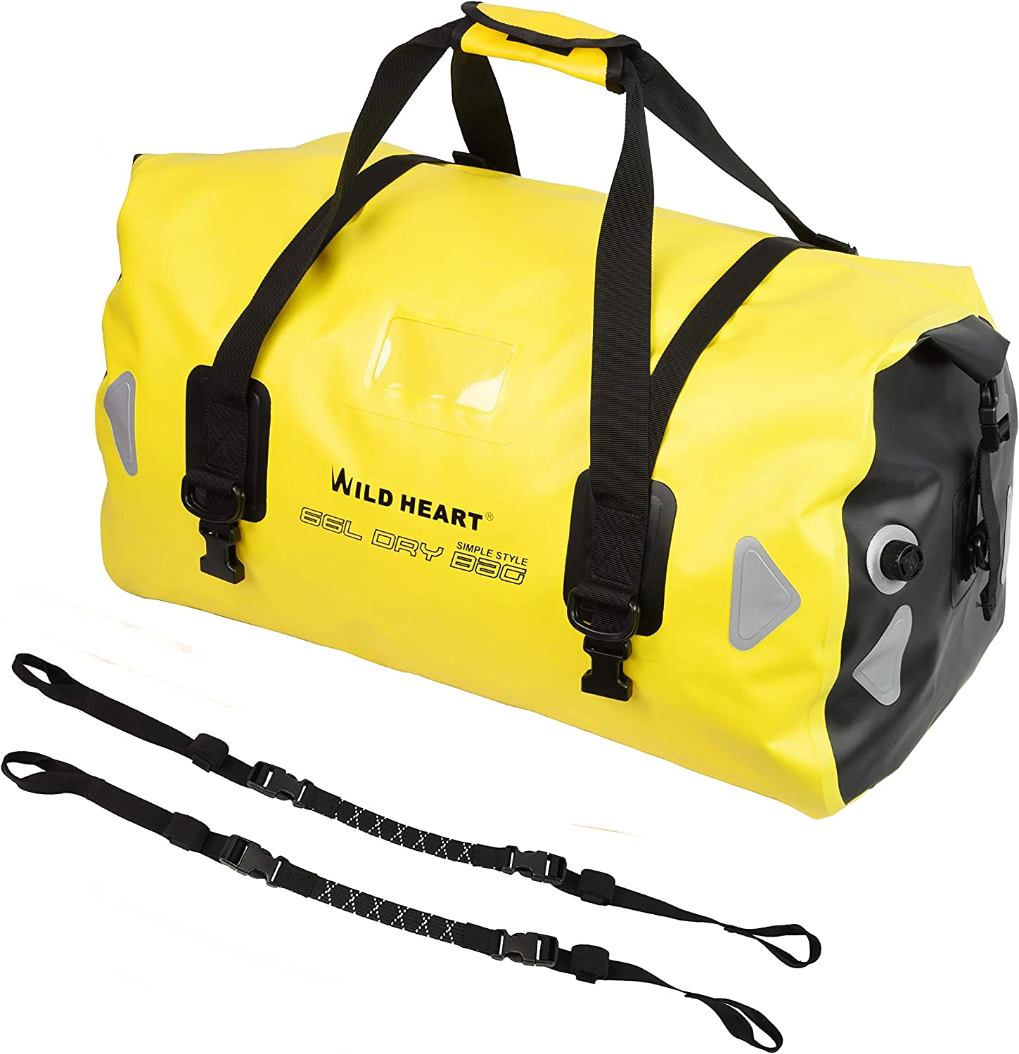 WILD HEART Waterproof Bag Duffel Bag 40L 66L 100L with Welded Seams Shoulder ... - Picture 9 of 14