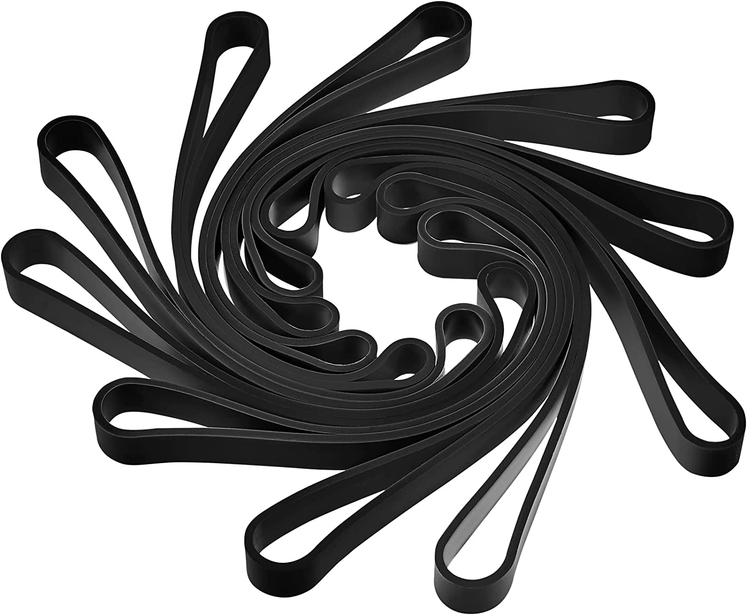 Fabbay 10 Pcs Large Heavy Duty Silicone Rubber Bands 8 Inch Thick Black Rubber Bands Big Silicone Elastic Strap for Wrapping File(Standard Resilience)