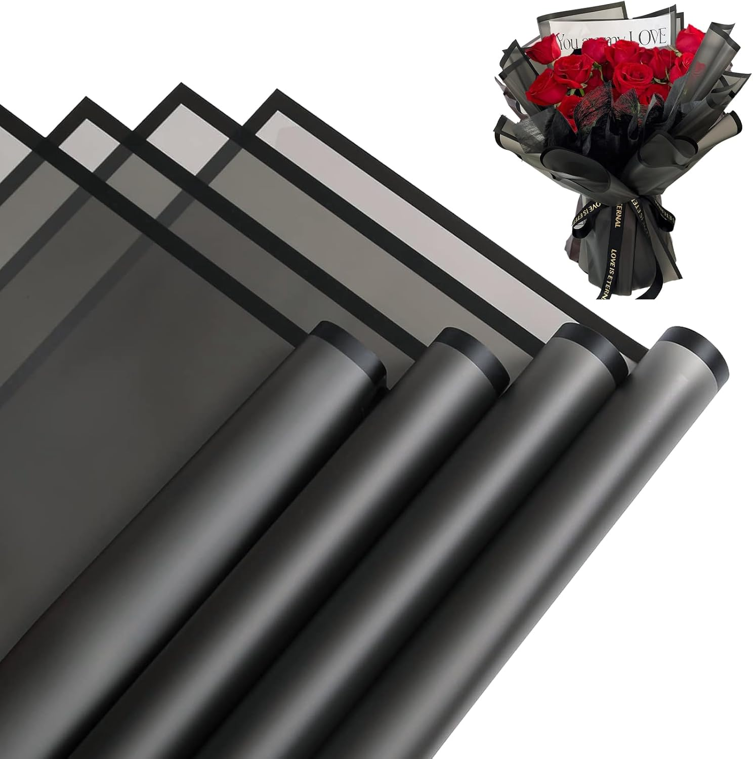 20 Sheets Flower Wrapping Paper Waterproof Floral Bouquet Wrapping Paper Fres...