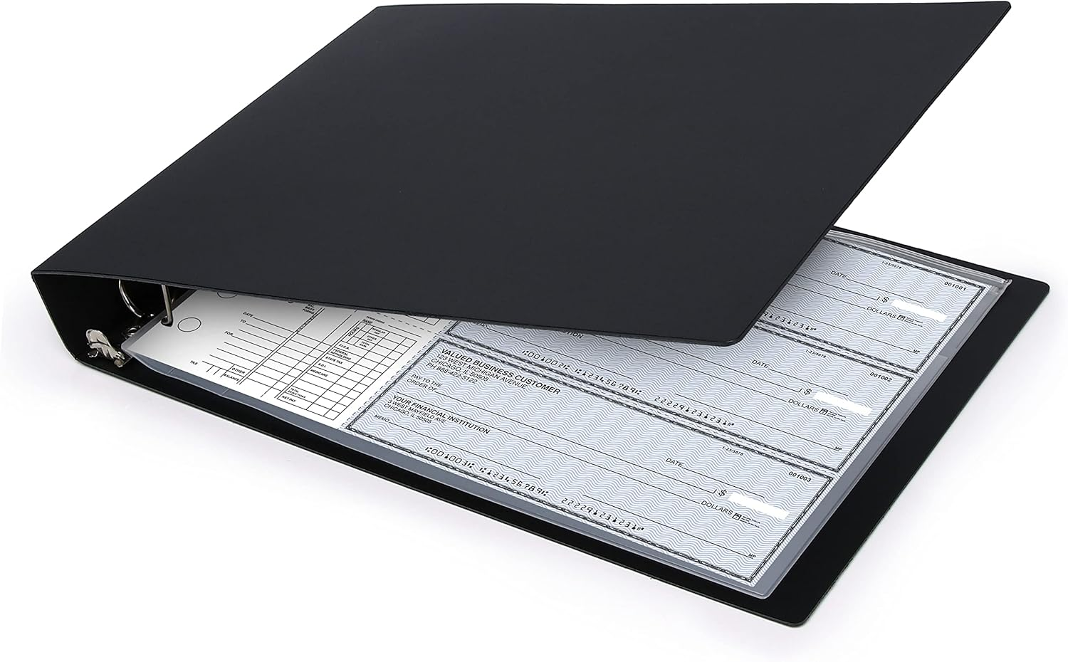3 Rings Business Check Binder for 3 on a Page Checks, Fit 3 & 9 Holes Check (9