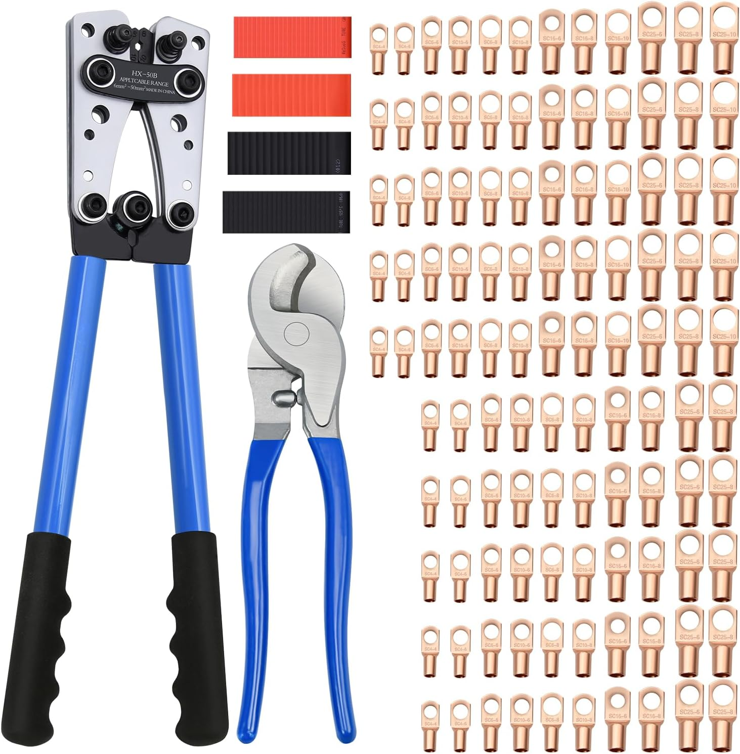 MEJOR Herramienta De Engarzado De Terminales De Cable 6-50mm² Portador Alambre