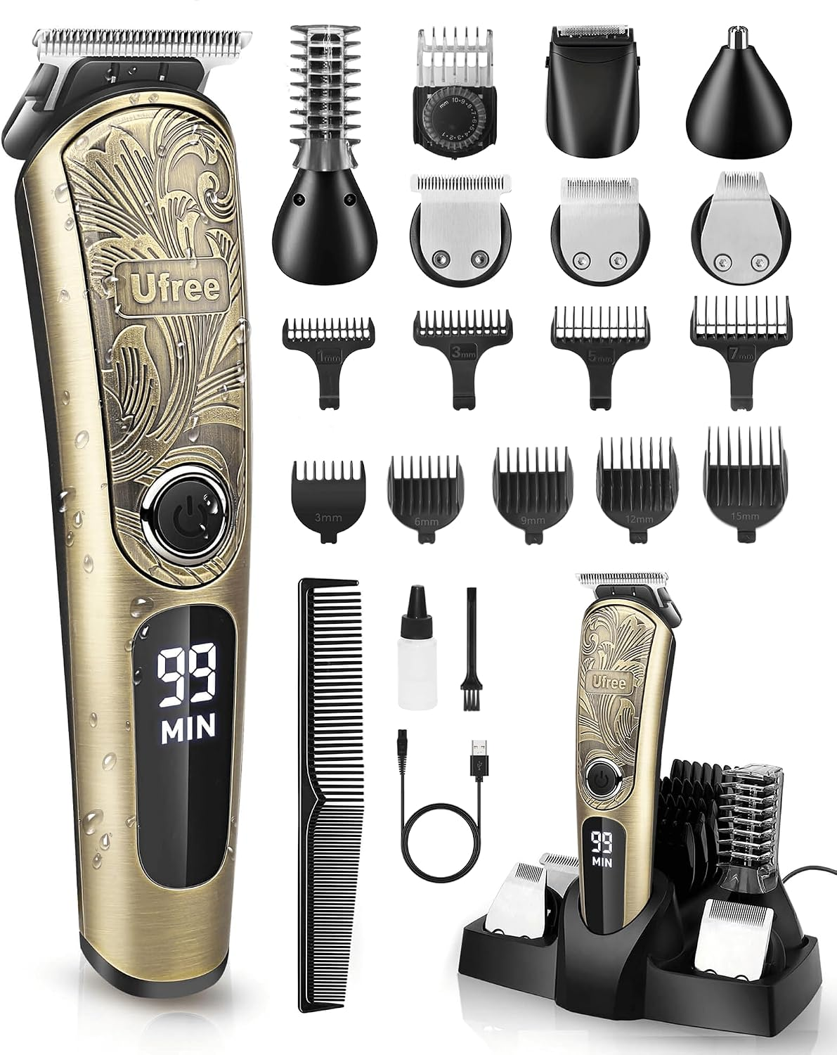 VGR Professional Rechargeable Electric Shaver Kit – Men's Trimmer For Beard & Hair