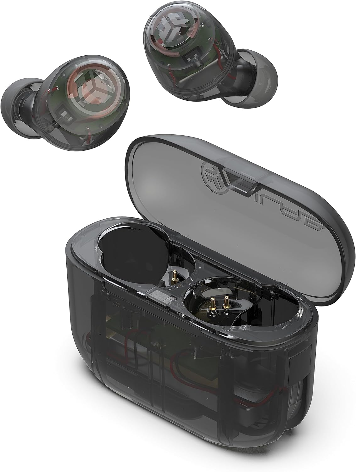 Jlab Go Air Pop True Wireless Bluetooth Earbuds & Charging Case, Clear, Dual Connect, IPX4 Sweat Resistance, Bluetooth 5 Connection, 3 EQ Sound Settings Signature, Balanced, Bass Boost